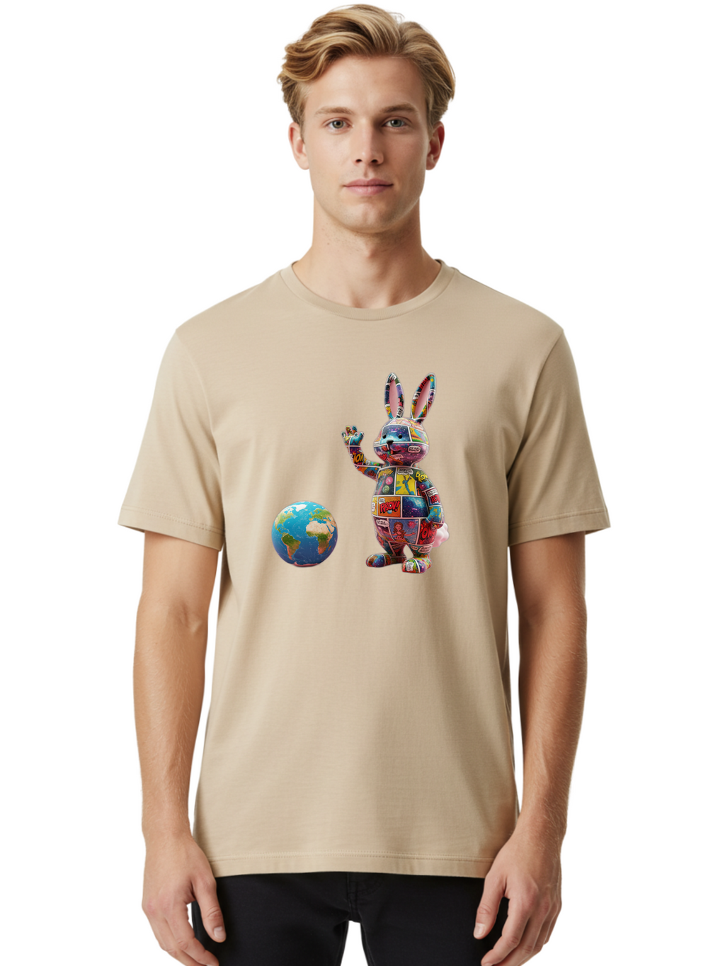 Rabbit Men'S Graphic Tee, 100% Cotton, Comfortable Casual Summer Wear, Machine Washable, Vintage Camera, Old Camera, Antique Camera, Black Camera, Classic Photography, Photography Equipment, Nostalgic Device, Film Camera, Camera Art Bai280