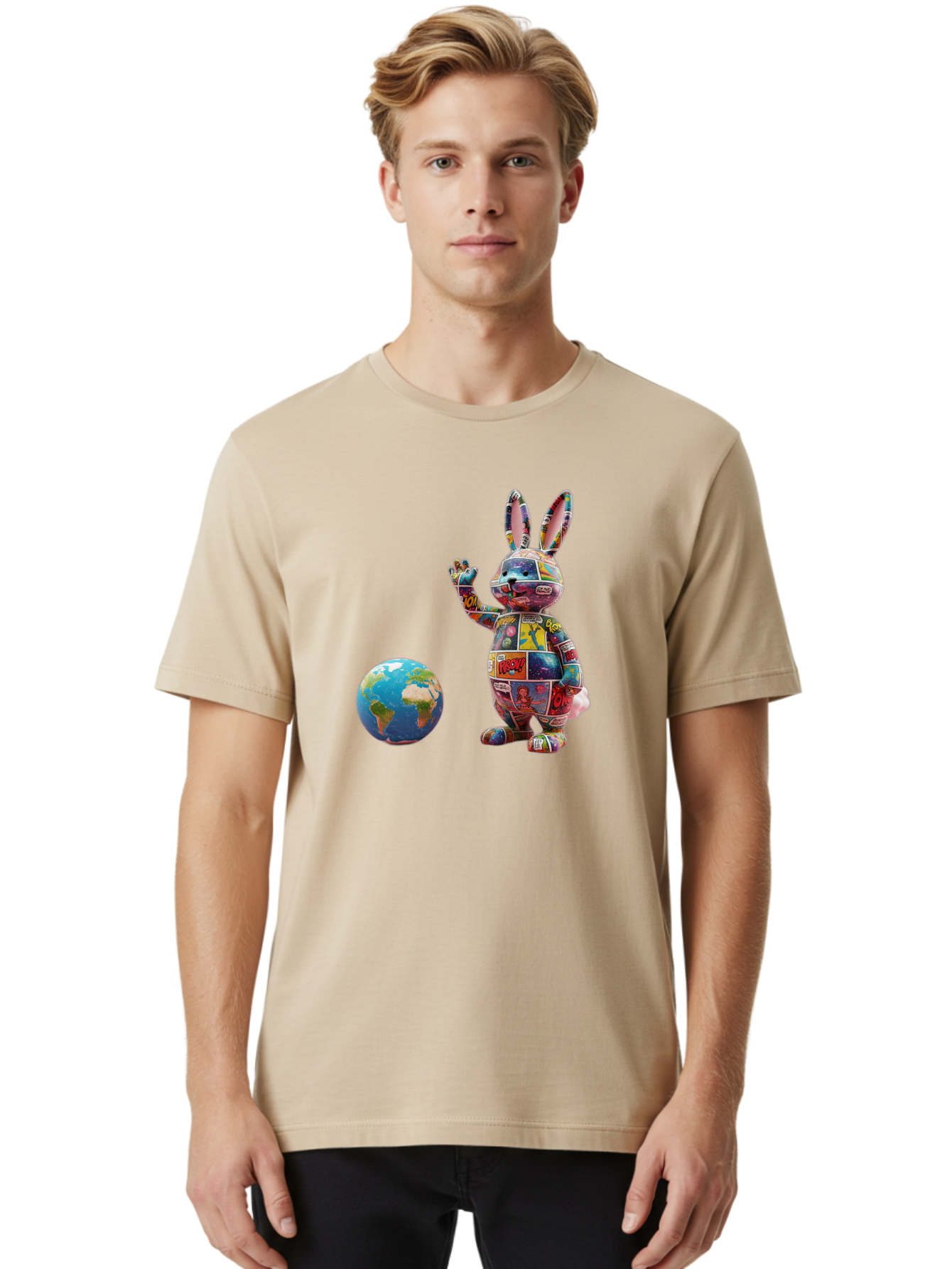 Rabbit Men'S Graphic Tee, 100% Cotton, Comfortable Casual Summer Wear, Machine Washable, Vintage Camera, Old Camera, Antique Camera, Black Camera, Classic Photography, Photography Equipment, Nostalgic Device, Film Camera, Camera Art Bai280