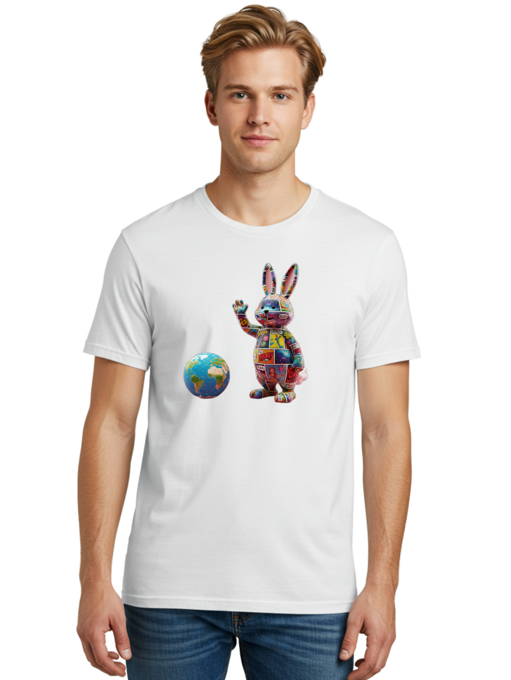 Rabbit Men'S Graphic Tee, 100% Cotton, Comfortable Casual Summer Wear, Machine Washable, Vintage Camera, Old Camera, Antique Camera, Black Camera, Classic Photography, Photography Equipment, Nostalgic Device, Film Camera, Camera Art Bai280