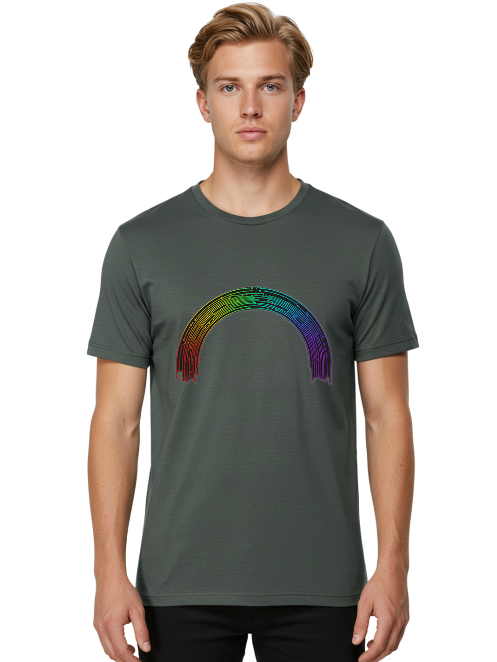 Rainbow-Arch Men'S Graphic Tee, 100% Cotton, Comfortable Casual Summer Wear, Machine Washable, Vintage Camera, Old Camera, Antique Camera, Black Camera, Classic Photography, Photography Equipment, Nostalgic Device, Film Camera, Camera Art Bai285