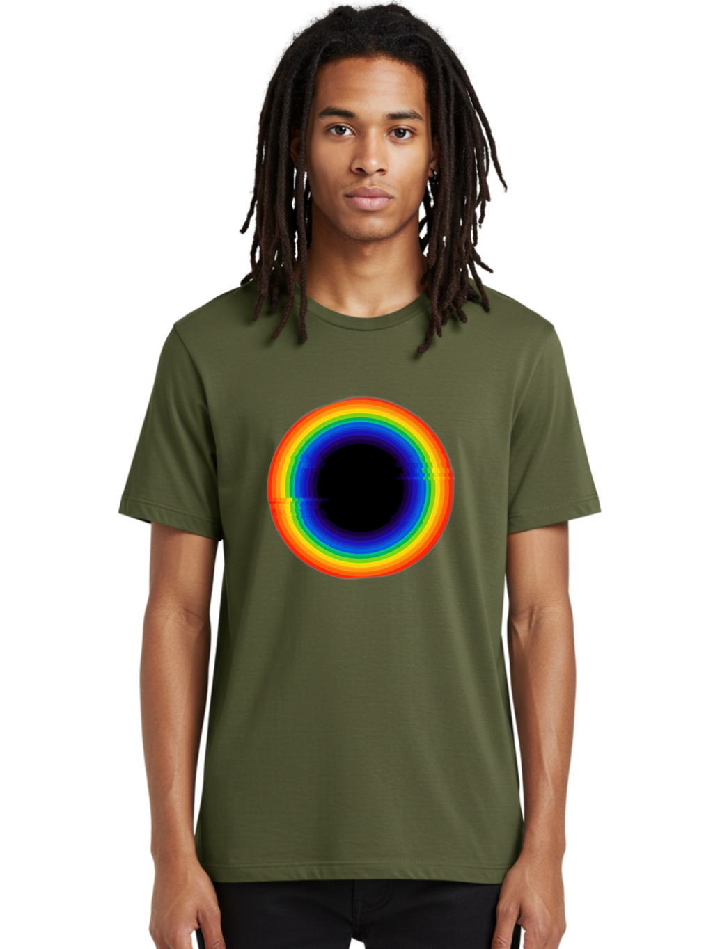 Rainbow-Circle-2 Men'S Graphic Tee, 100% Cotton, Comfortable Casual Summer Wear, Machine Washable, Vintage Camera, Old Camera, Antique Camera, Black Camera, Classic Photography, Photography Equipment, Nostalgic Device, Film Camera, Camera Art Bai289