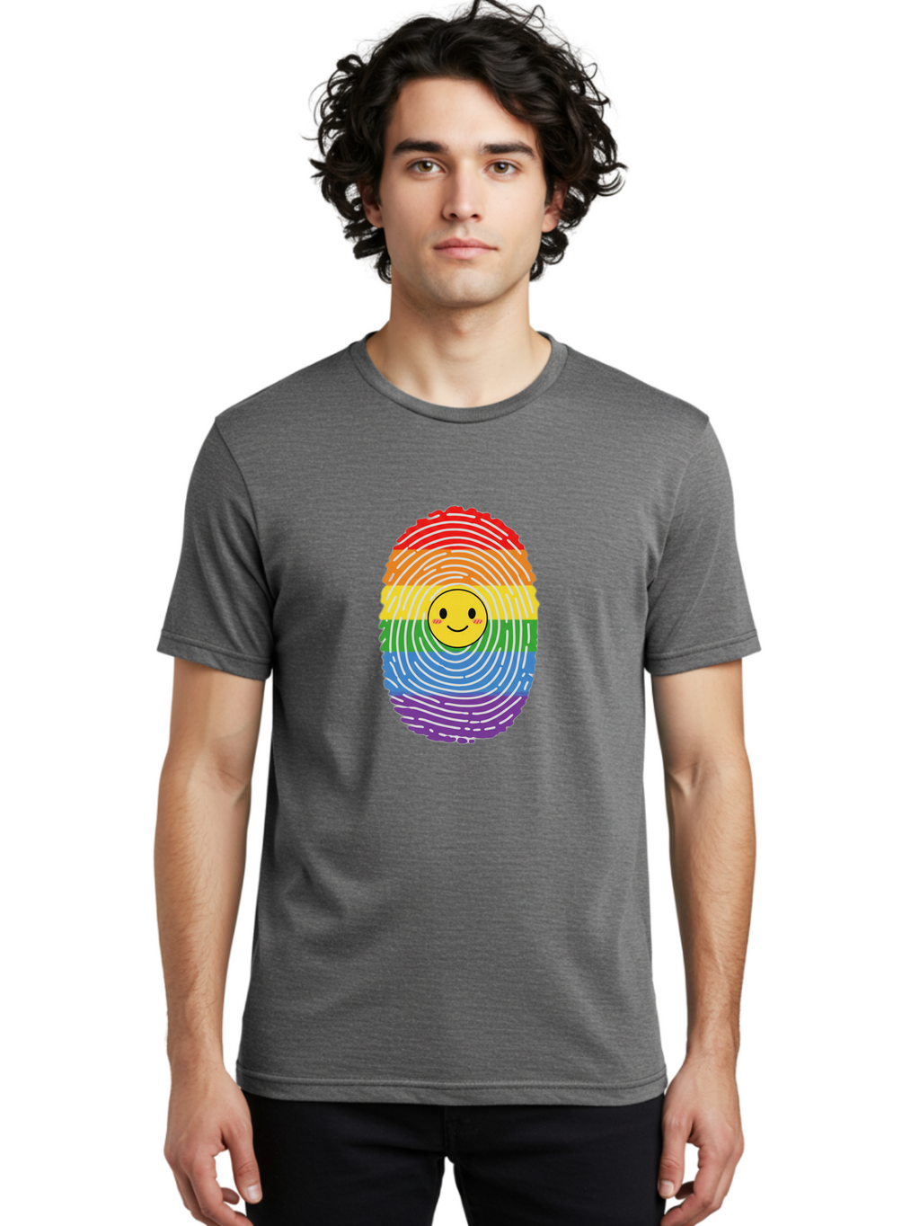 Rainbow-Fingerprint-Smiley Men'S Graphic Tee, 100% Cotton, Comfortable Casual Summer Wear, Machine Washable, Vintage Camera, Old Camera, Antique Camera, Black Camera, Classic Photography, Photography Equipment, Nostalgic Device, Film Camera, Bai293