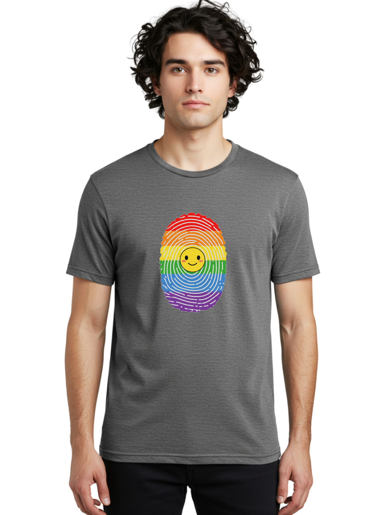 Rainbow-Fingerprint-Smiley Men'S Graphic Tee, 100% Cotton, Comfortable Casual Summer Wear, Machine Washable, Vintage Camera, Old Camera, Antique Camera, Black Camera, Classic Photography, Photography Equipment, Nostalgic Device, Film Camera, Bai293