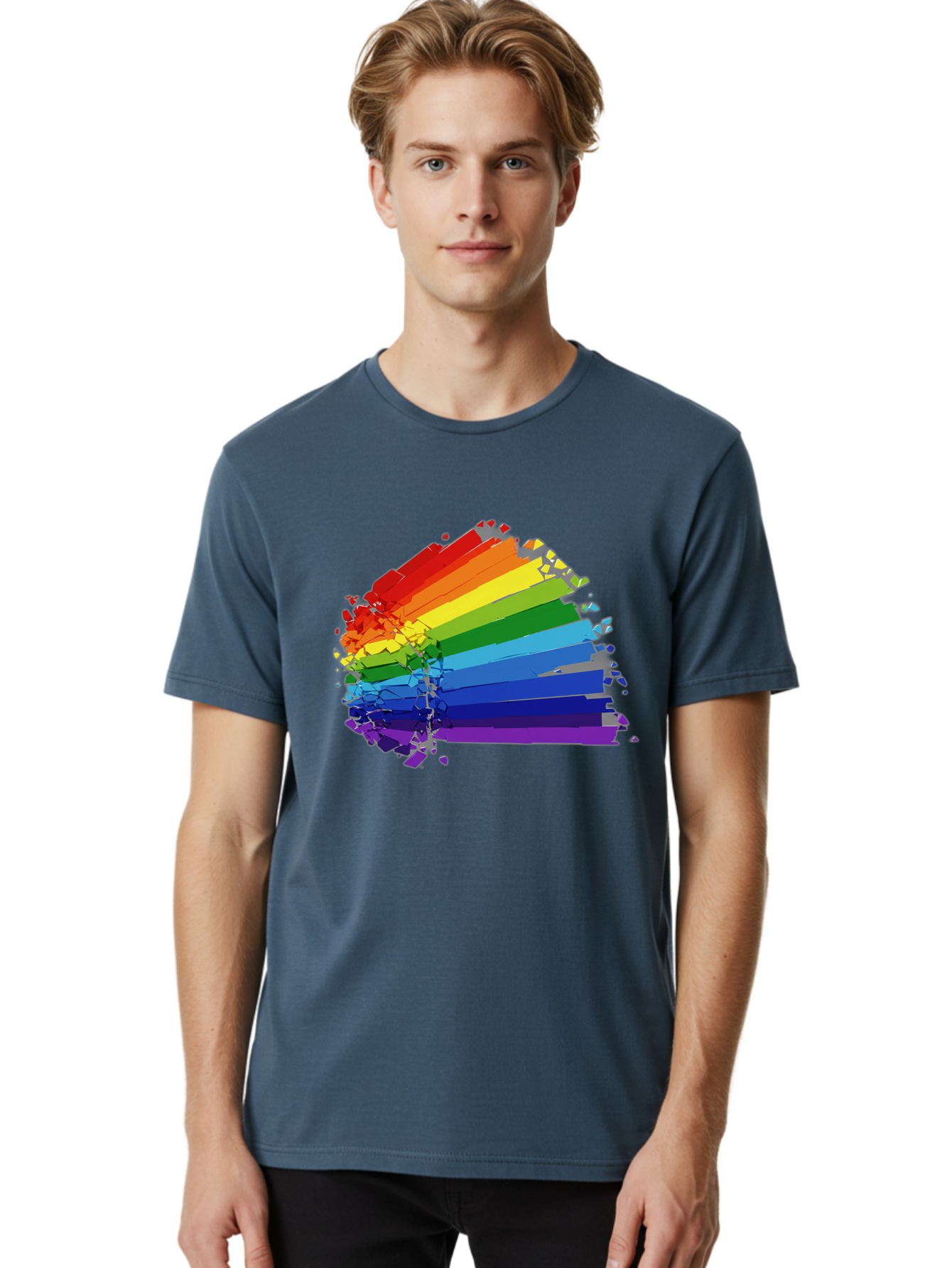 Rainbow-Paint-Splash Men'S Graphic Tee, 100% Cotton, Comfortable Casual Summer Wear, Machine Washable, Vintage Camera, Old Camera, Antique Camera, Black Camera, Classic Photography, Photography Equipment, Nostalgic Device, Film Camera, Bai294
