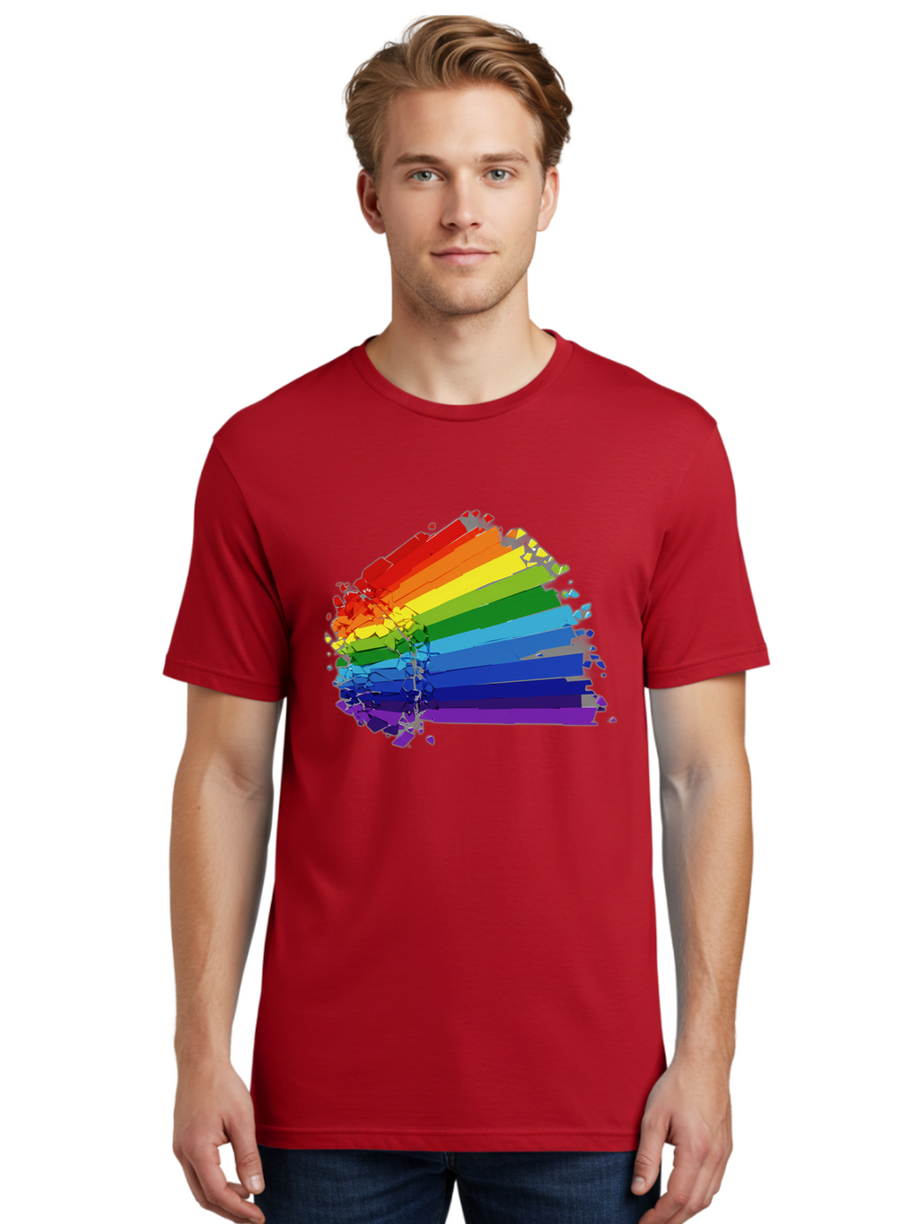 Rainbow-Paint-Splash Men'S Graphic Tee, 100% Cotton, Comfortable Casual Summer Wear, Machine Washable, Vintage Camera, Old Camera, Antique Camera, Black Camera, Classic Photography, Photography Equipment, Nostalgic Device, Film Camera, Bai294
