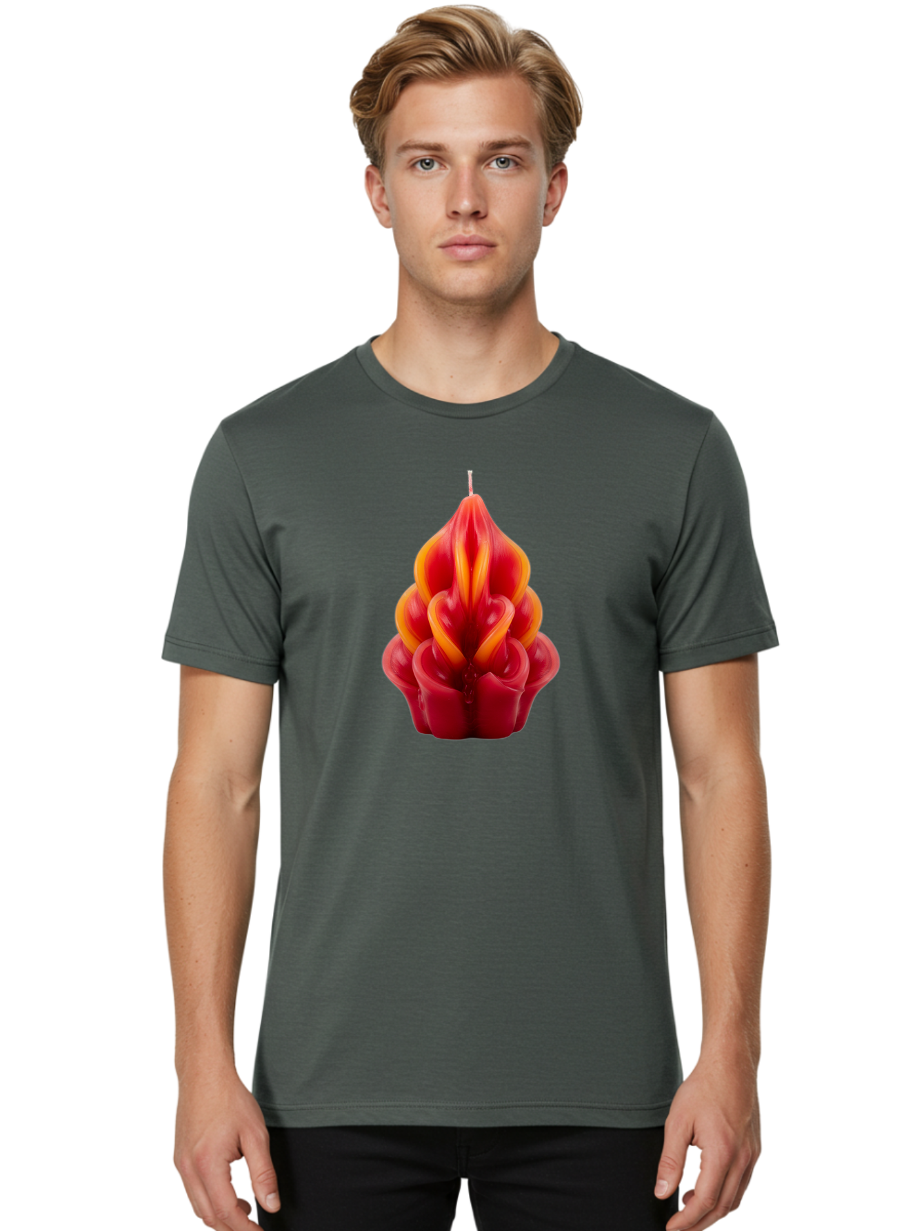 Red-Tulip-Candle Men'S Graphic Tee, 100% Cotton, Comfortable Casual Summer Wear, Machine Washable, Vintage Camera, Old Camera, Antique Camera, Black Camera, Classic Photography, Photography Equipment, Nostalgic Device, Film Camera, Camera Art Bai302