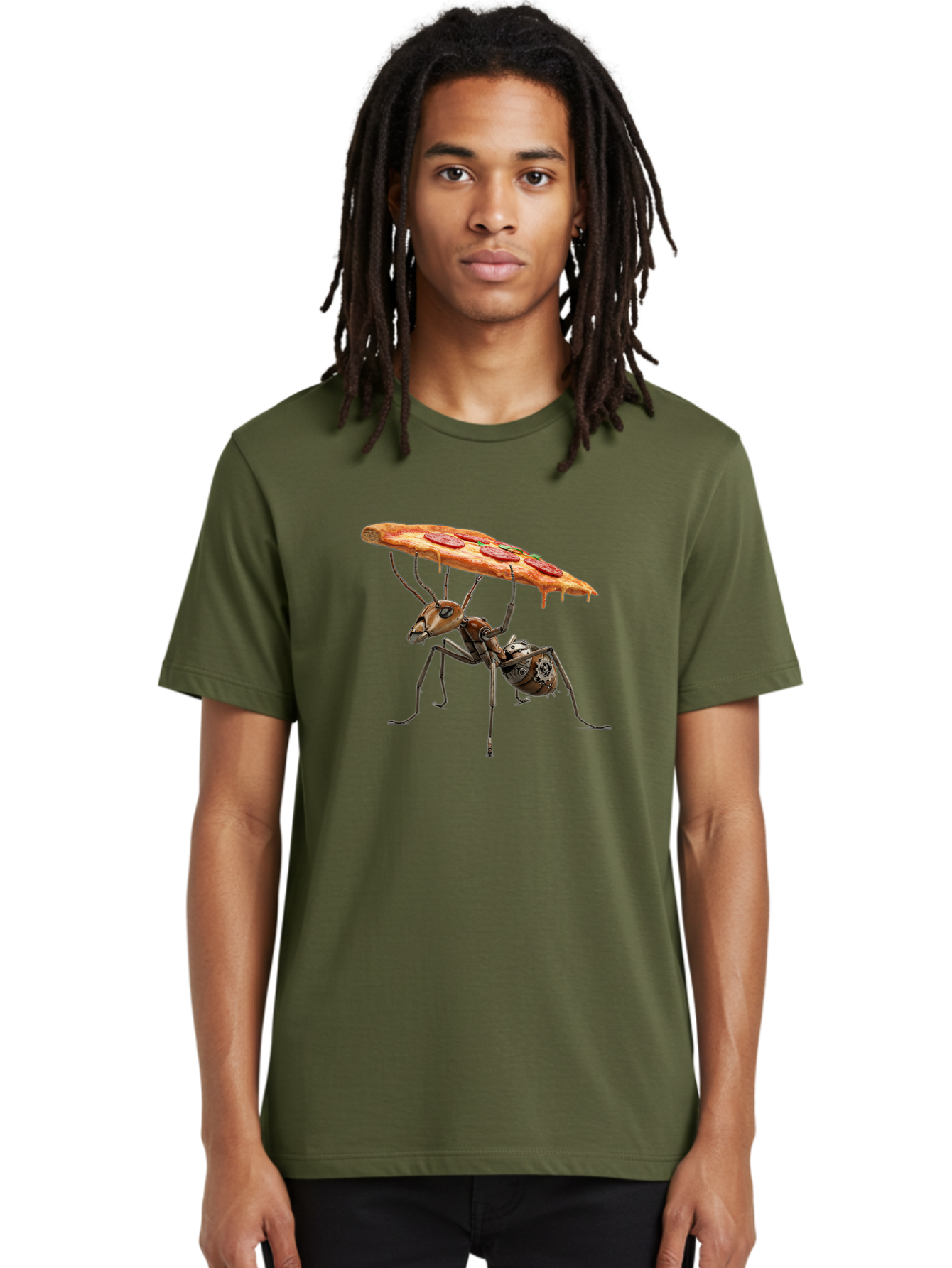 Robot-Ant-Pizza-Carrier Men'S Graphic Tee, 100% Cotton, Comfortable Casual Summer Wear, Machine Washable, Vintage Camera, Old Camera, Antique Camera, Black Camera, Classic Photography, Photography Equipment, Nostalgic Device, Film Camera, Bai303