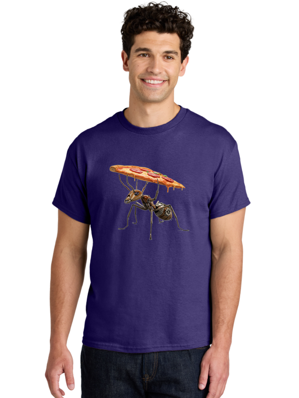 Robot-Ant-Pizza-Carrier Men'S Graphic Tee, 100% Cotton, Comfortable Casual Summer Wear, Machine Washable, Vintage Camera, Old Camera, Antique Camera, Black Camera, Classic Photography, Photography Equipment, Nostalgic Device, Film Camera, Bai303