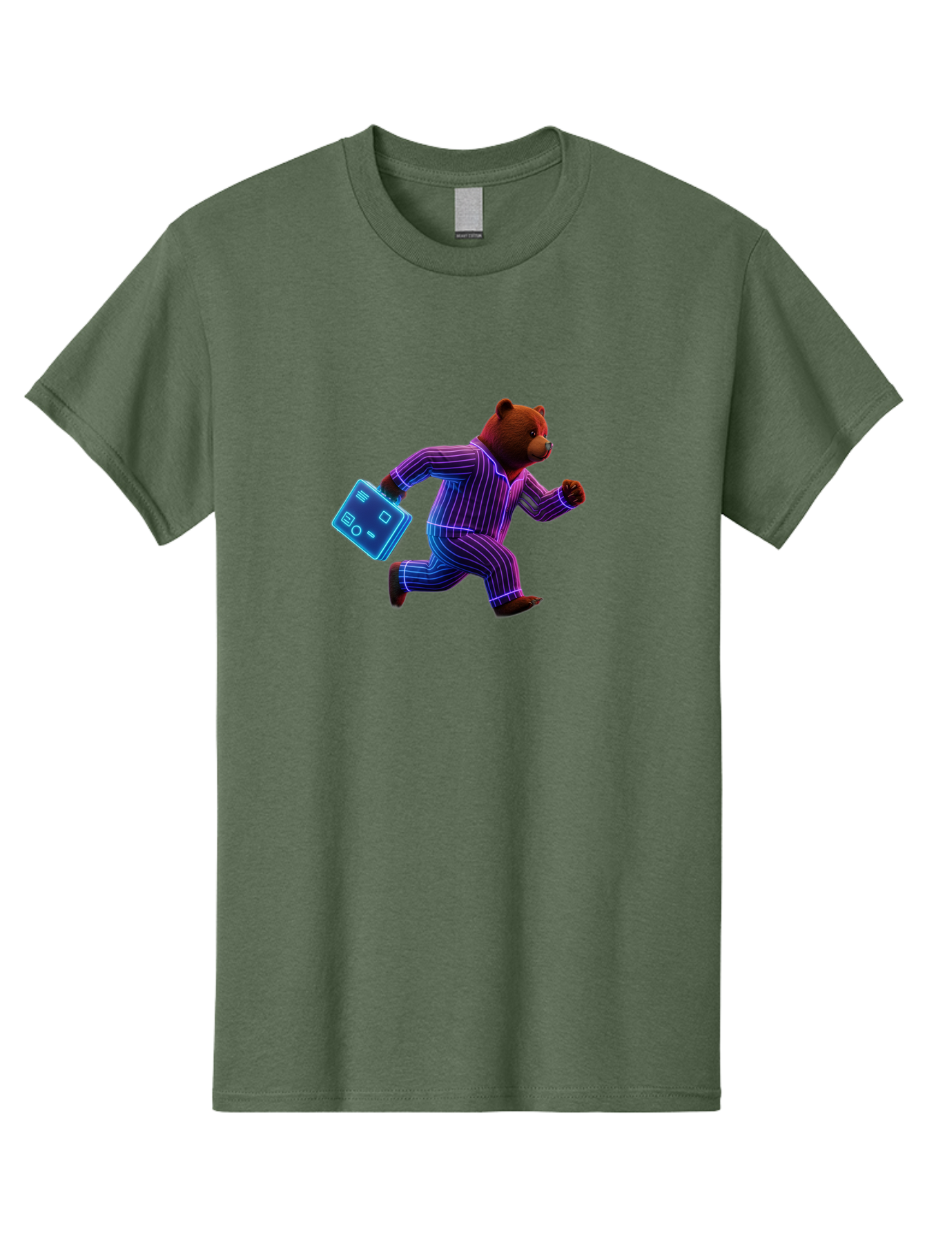 Running-Bear-1 Men'S Graphic Tee, 100% Cotton, Comfortable Casual Summer Wear, Machine Washable, Vintage Camera, Old Camera, Antique Camera, Black Camera, Classic Photography, Photography Equipment, Nostalgic Device, Film Camera, Camera Art Bai305