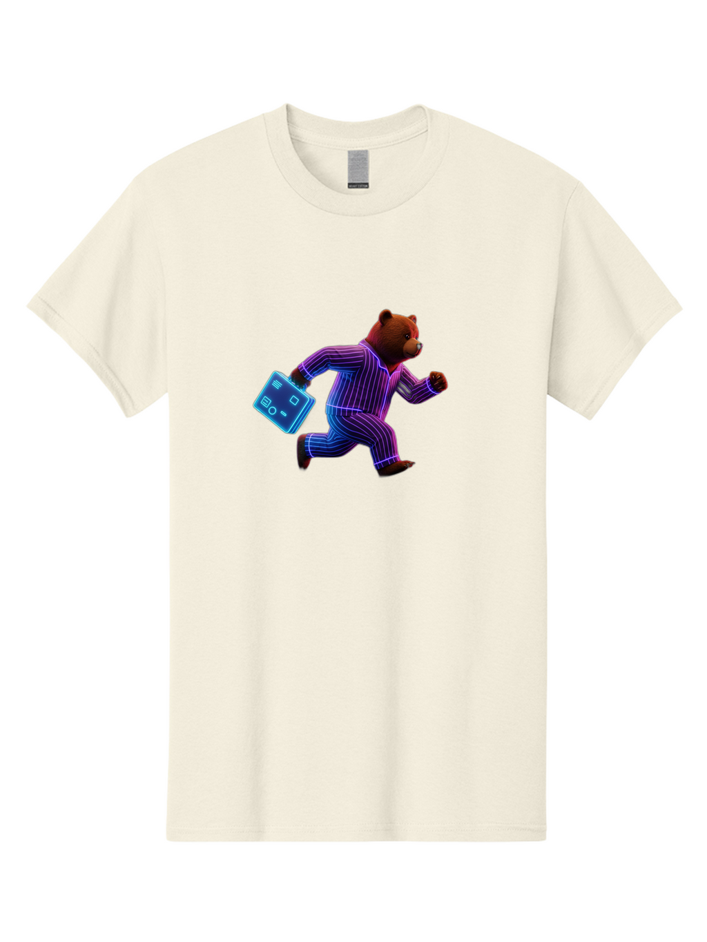 Running-Bear-1 Men'S Graphic Tee, 100% Cotton, Comfortable Casual Summer Wear, Machine Washable, Vintage Camera, Old Camera, Antique Camera, Black Camera, Classic Photography, Photography Equipment, Nostalgic Device, Film Camera, Camera Art Bai305