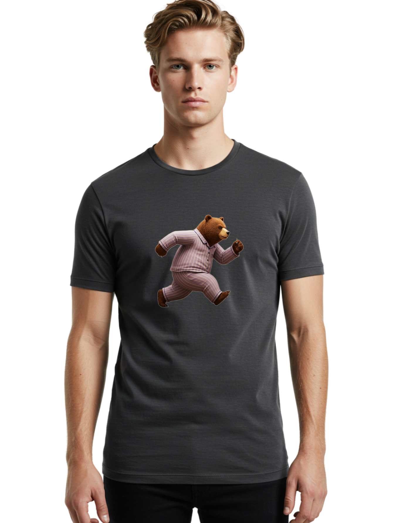 Running-Bear-In-Pajamas Men'S Graphic Tee, 100% Cotton, Comfortable Casual Summer Wear, Machine Washable, Vintage Camera, Old Camera, Antique Camera, Black Camera, Classic Photography, Photography Equipment, Nostalgic Device, Film Camera, Bai308