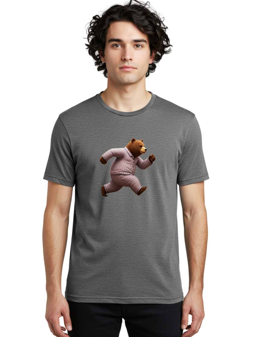 Running-Bear-In-Pajamas Men'S Graphic Tee, 100% Cotton, Comfortable Casual Summer Wear, Machine Washable, Vintage Camera, Old Camera, Antique Camera, Black Camera, Classic Photography, Photography Equipment, Nostalgic Device, Film Camera, Bai308