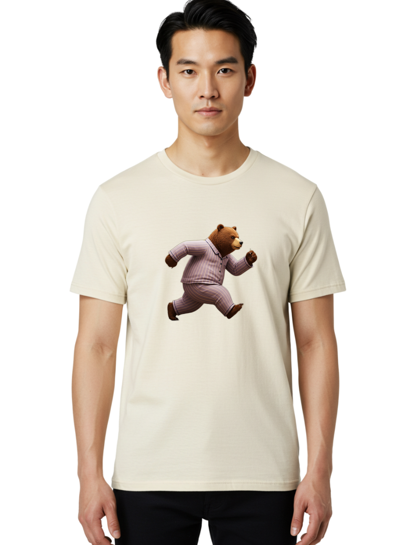 Running-Bear-In-Pajamas Men'S Graphic Tee, 100% Cotton, Comfortable Casual Summer Wear, Machine Washable, Vintage Camera, Old Camera, Antique Camera, Black Camera, Classic Photography, Photography Equipment, Nostalgic Device, Film Camera, Bai308
