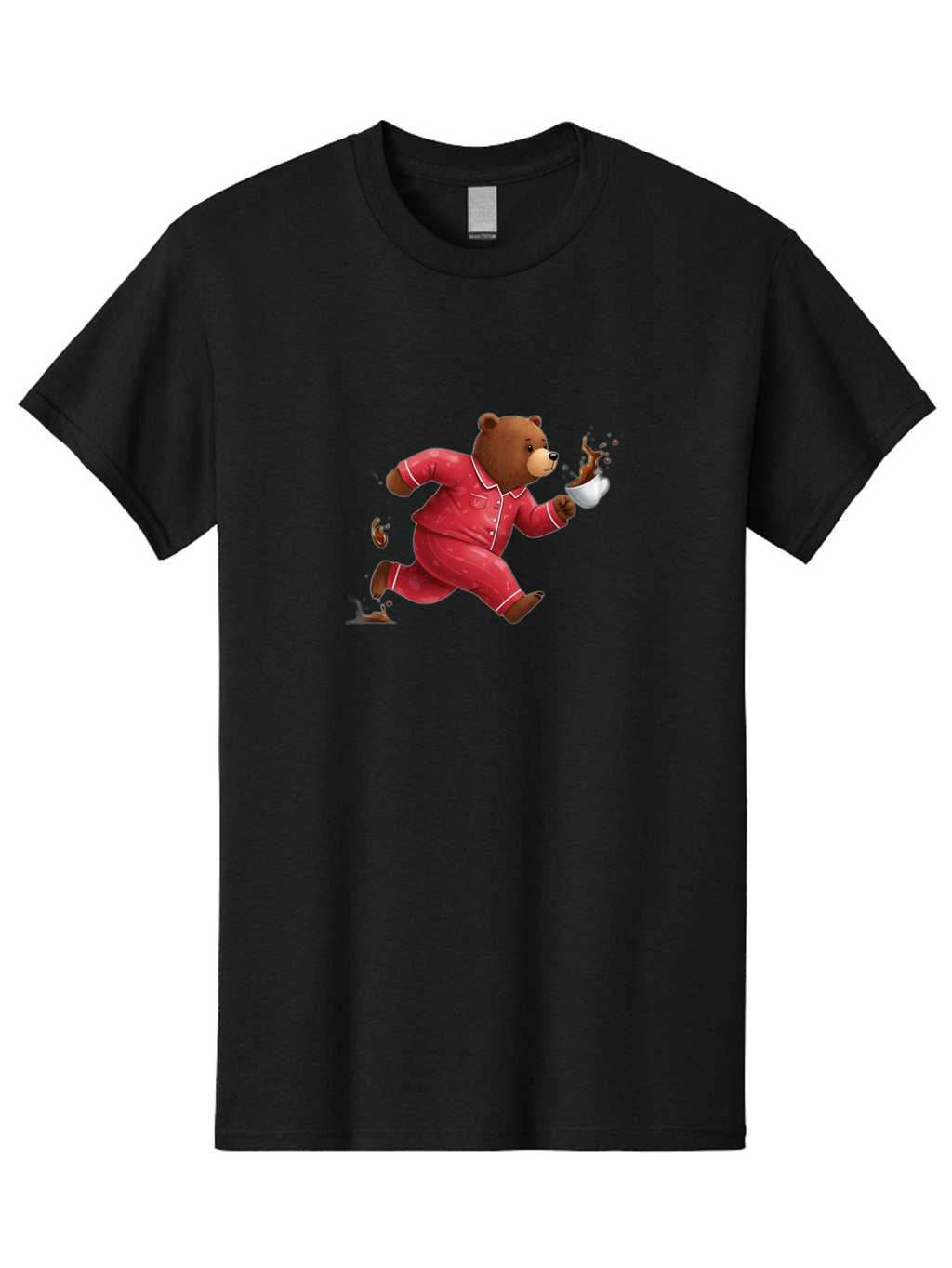 Running-Bear-With-Coffee Men'S Graphic Tee, 100% Cotton, Comfortable Casual Summer Wear, Machine Washable, Vintage Camera, Old Camera, Antique Camera, Black Camera, Classic Photography, Photography Equipment, Nostalgic Device, Film Camera, Bai309