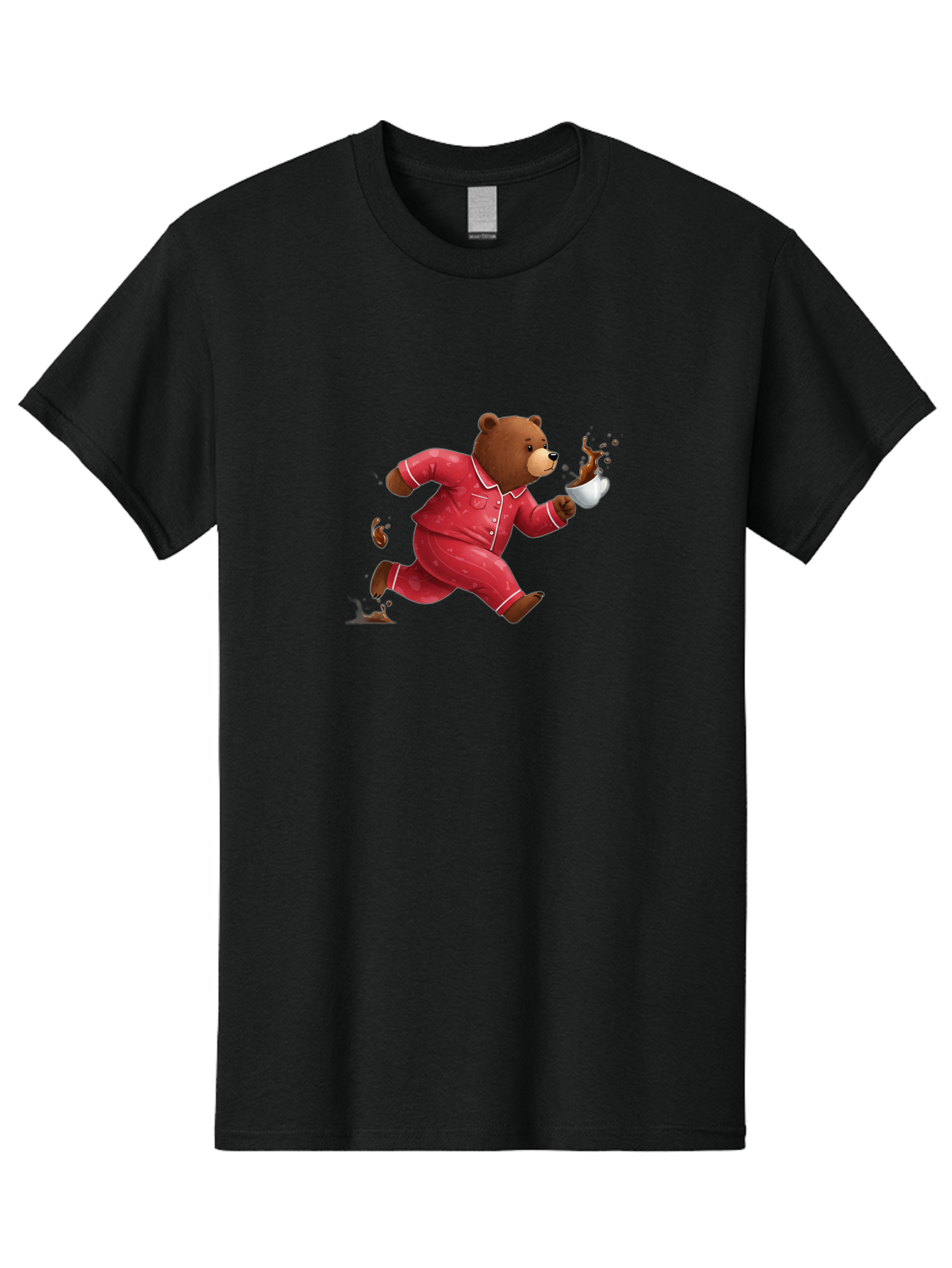 Running-Bear-With-Coffee Men'S Graphic Tee, 100% Cotton, Comfortable Casual Summer Wear, Machine Washable, Vintage Camera, Old Camera, Antique Camera, Black Camera, Classic Photography, Photography Equipment, Nostalgic Device, Film Camera, Bai309