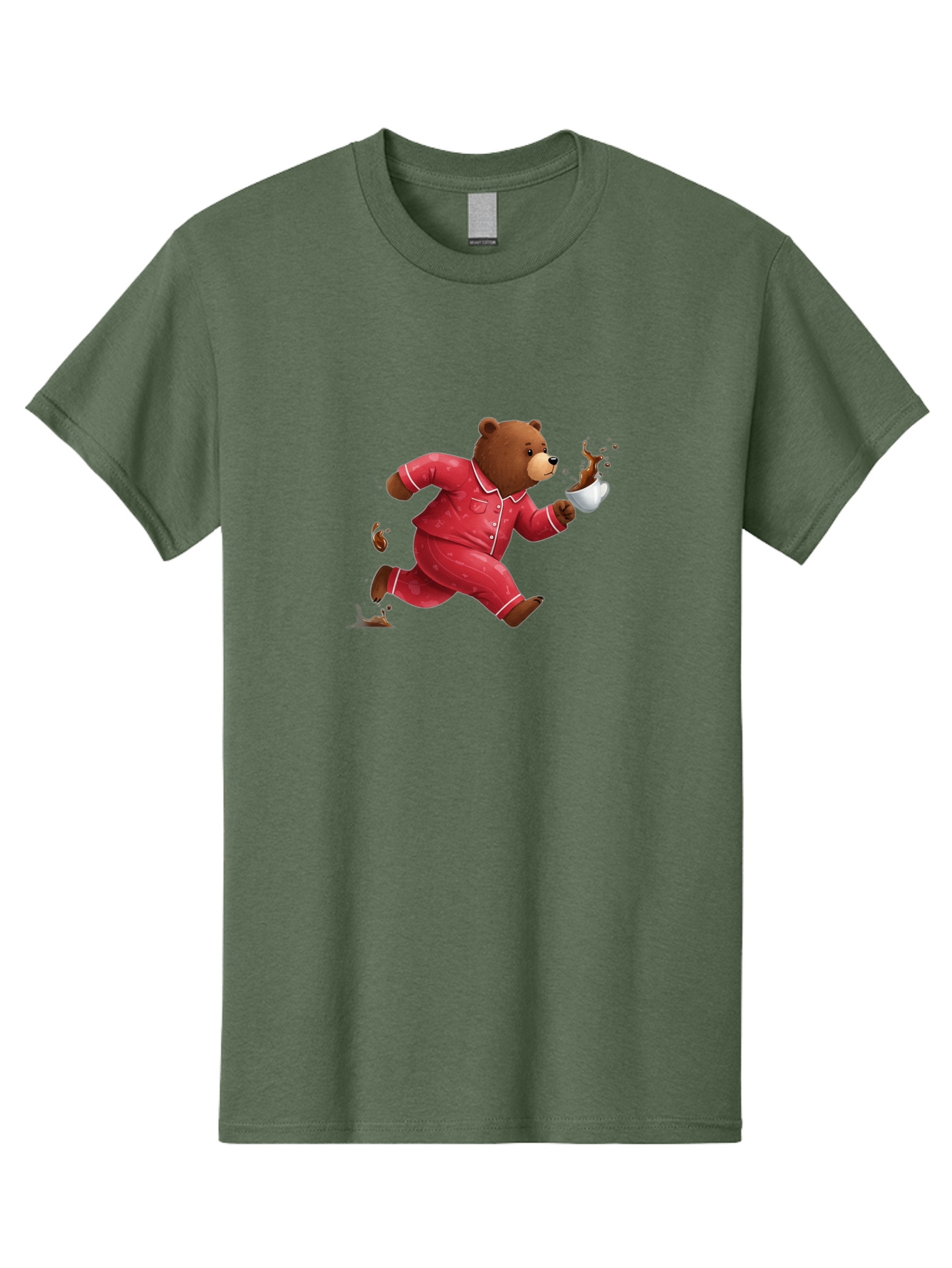Running-Bear-With-Coffee Men'S Graphic Tee, 100% Cotton, Comfortable Casual Summer Wear, Machine Washable, Vintage Camera, Old Camera, Antique Camera, Black Camera, Classic Photography, Photography Equipment, Nostalgic Device, Film Camera, Bai309