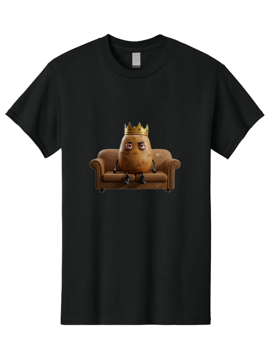 Sad-Potato-King-1 Men'S Graphic Tee, 100% Cotton, Comfortable Casual Summer Wear, Machine Washable, Vintage Camera, Old Camera, Antique Camera, Black Camera, Classic Photography, Photography Equipment, Nostalgic Device, Film Camera, Camera Art Bai338