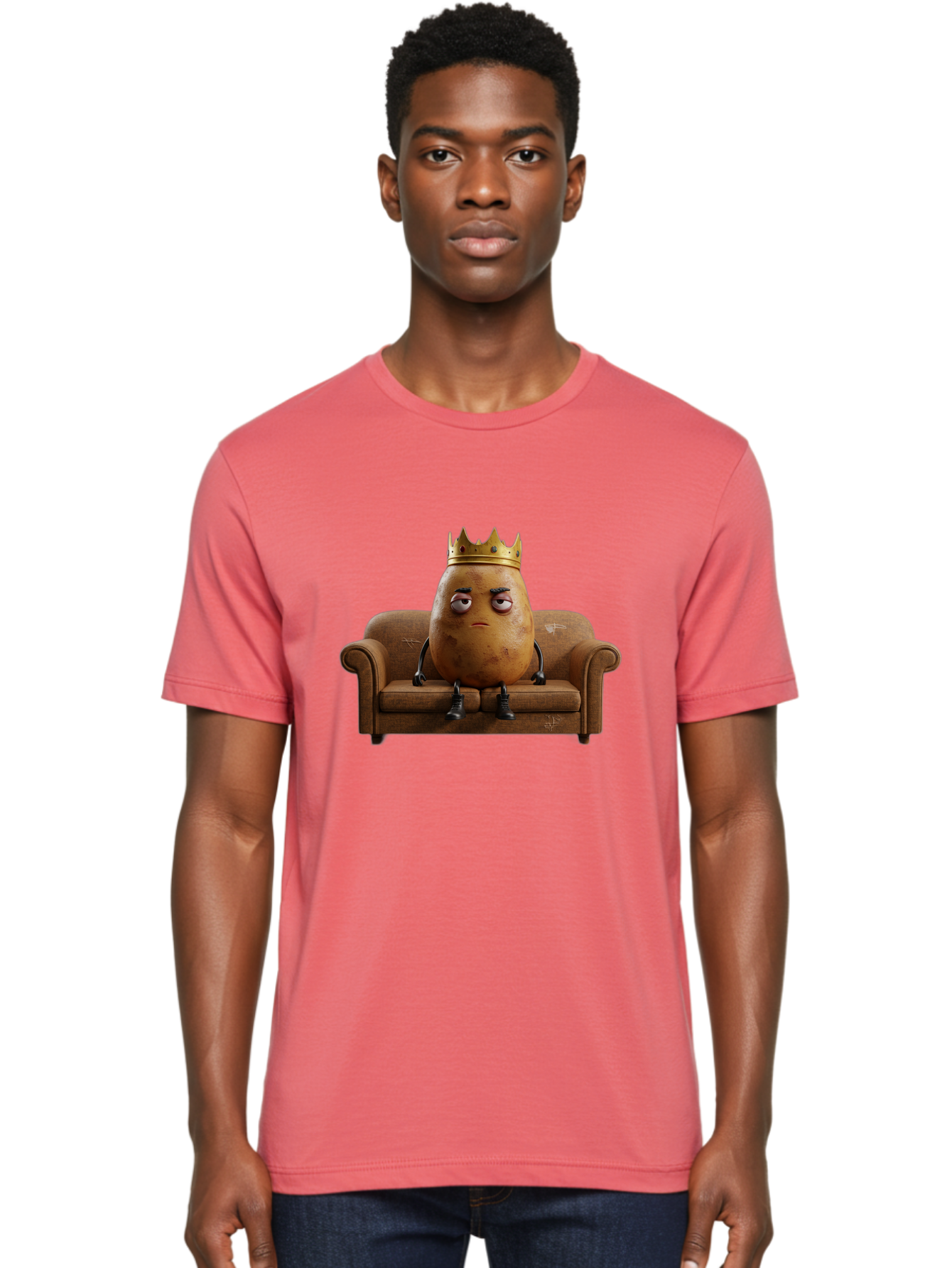 Sad-Potato-King-1 Men'S Graphic Tee, 100% Cotton, Comfortable Casual Summer Wear, Machine Washable, Vintage Camera, Old Camera, Antique Camera, Black Camera, Classic Photography, Photography Equipment, Nostalgic Device, Film Camera, Camera Art Bai338