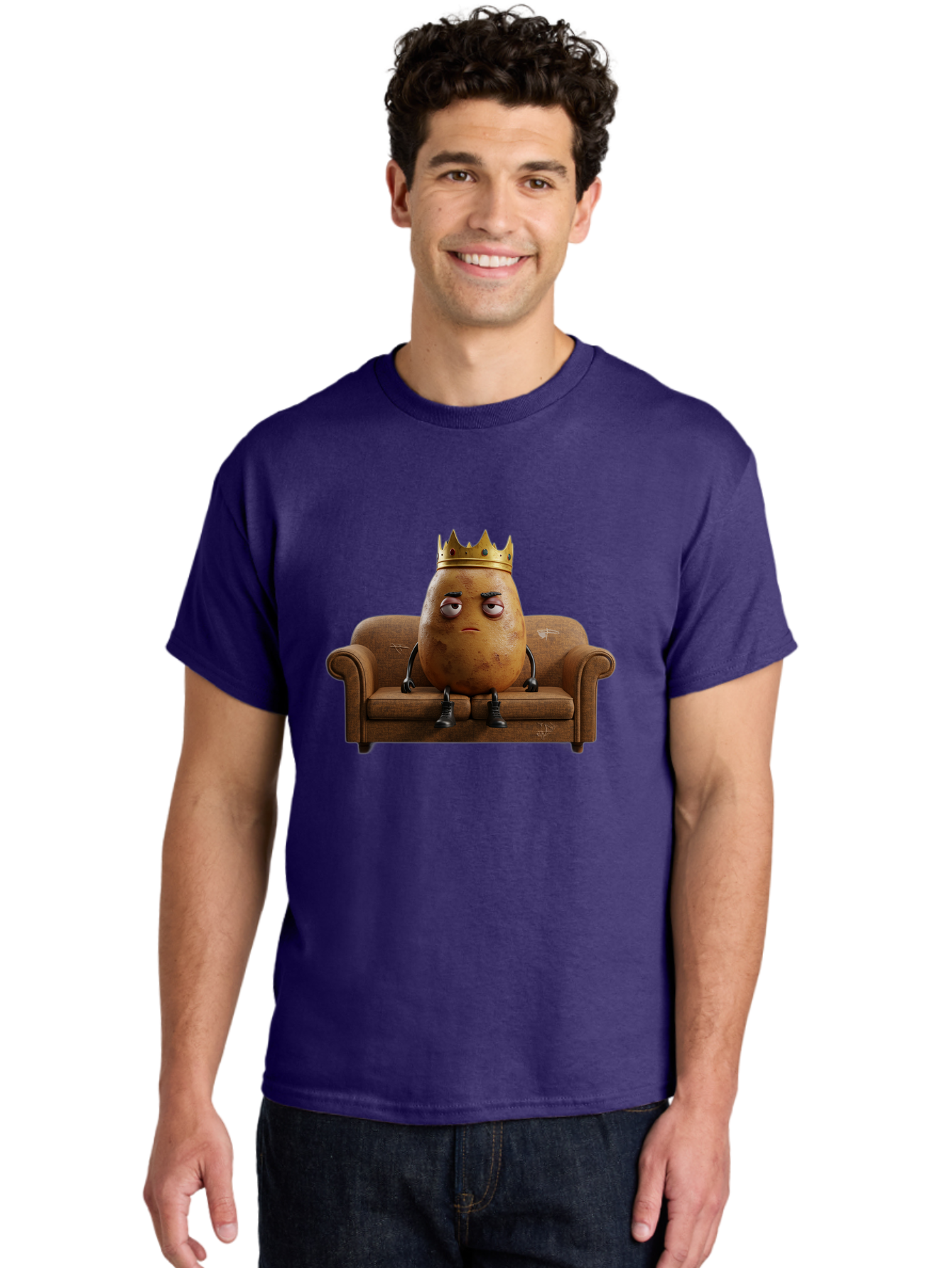 Sad-Potato-King-1 Men'S Graphic Tee, 100% Cotton, Comfortable Casual Summer Wear, Machine Washable, Vintage Camera, Old Camera, Antique Camera, Black Camera, Classic Photography, Photography Equipment, Nostalgic Device, Film Camera, Camera Art Bai338