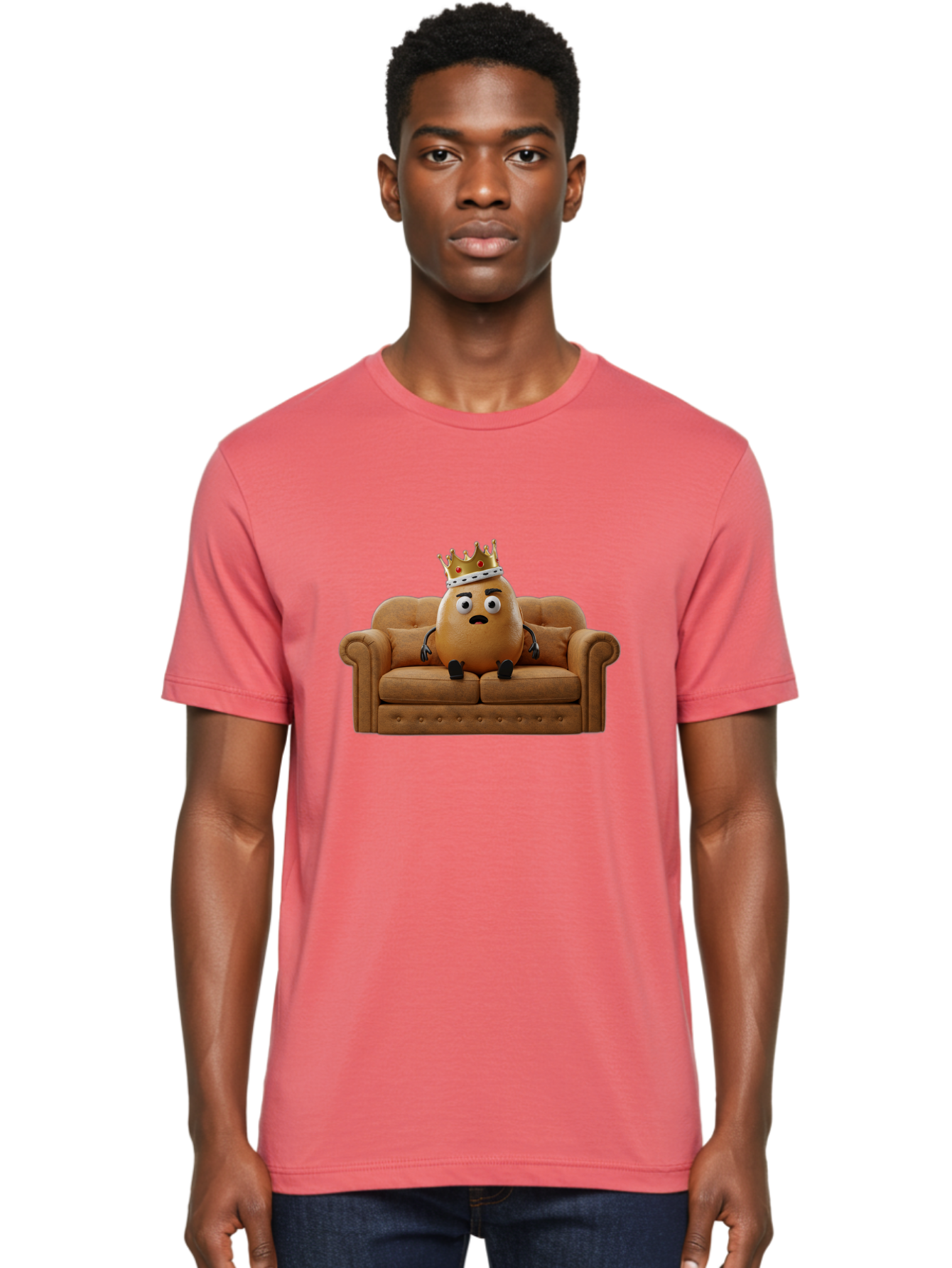 Sad-Potato-King-2 Men'S Graphic Tee, 100% Cotton, Comfortable Casual Summer Wear, Machine Washable, Vintage Camera, Old Camera, Antique Camera, Black Camera, Classic Photography, Photography Equipment, Nostalgic Device, Film Camera, Camera Art Bai339