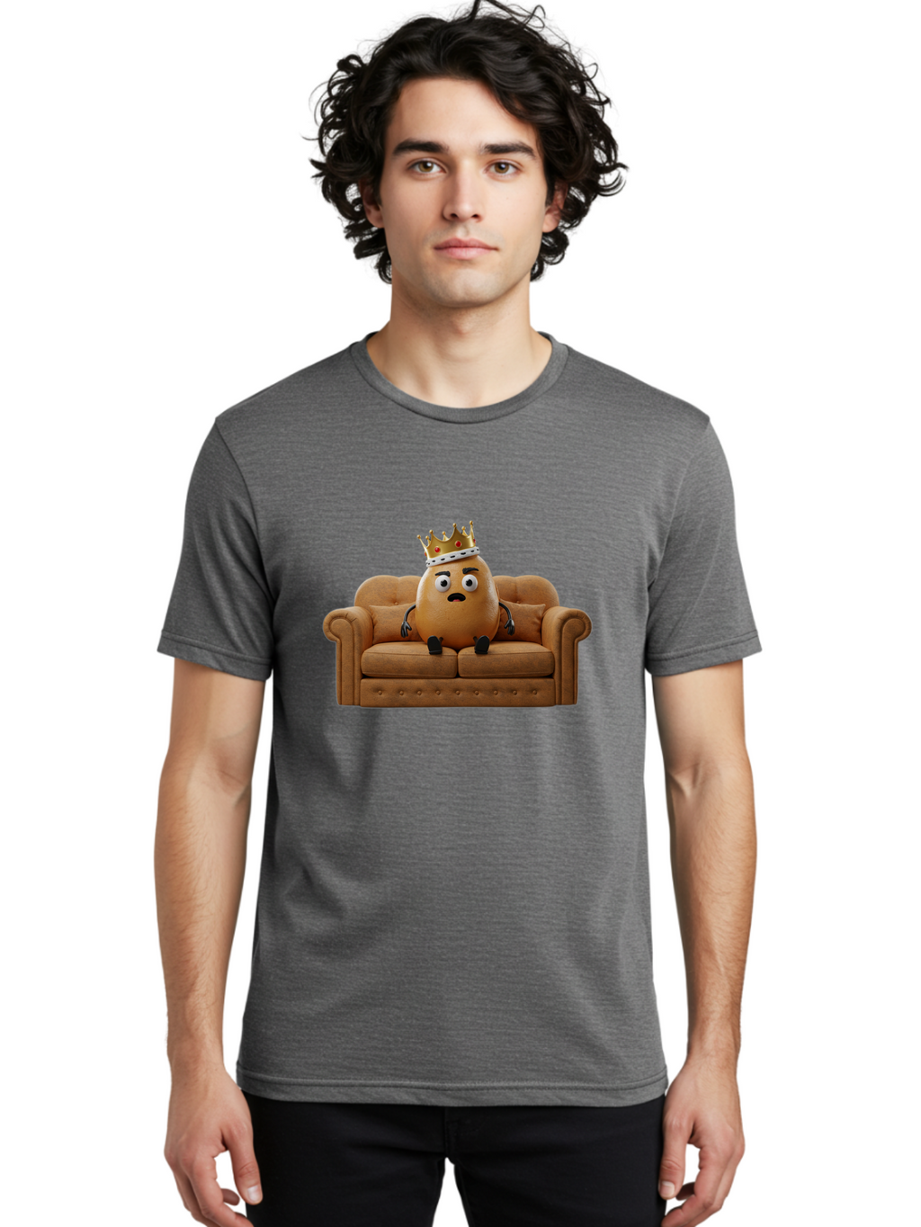 Sad-Potato-King-2 Men'S Graphic Tee, 100% Cotton, Comfortable Casual Summer Wear, Machine Washable, Vintage Camera, Old Camera, Antique Camera, Black Camera, Classic Photography, Photography Equipment, Nostalgic Device, Film Camera, Camera Art Bai339