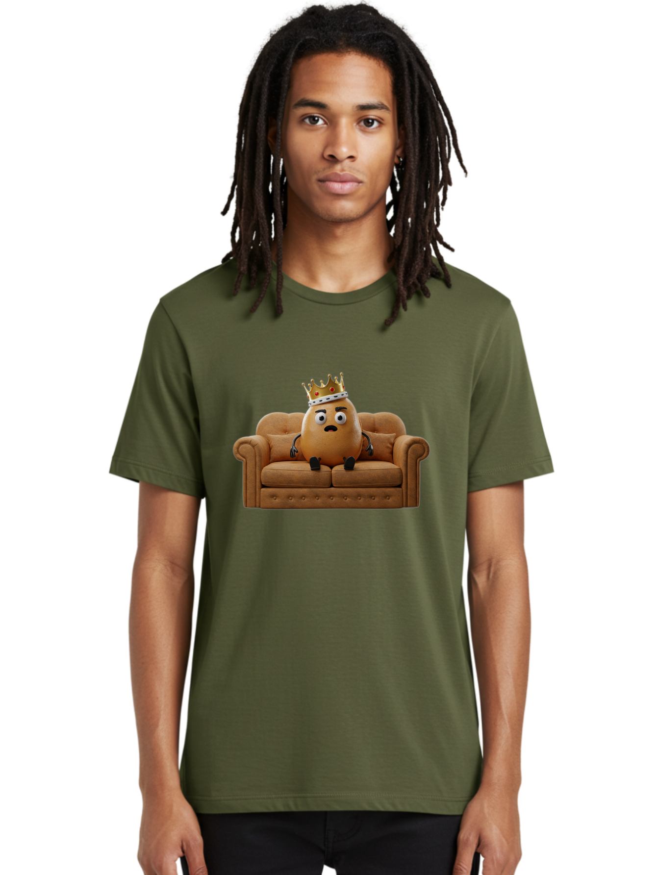 Sad-Potato-King-2 Men'S Graphic Tee, 100% Cotton, Comfortable Casual Summer Wear, Machine Washable, Vintage Camera, Old Camera, Antique Camera, Black Camera, Classic Photography, Photography Equipment, Nostalgic Device, Film Camera, Camera Art Bai339