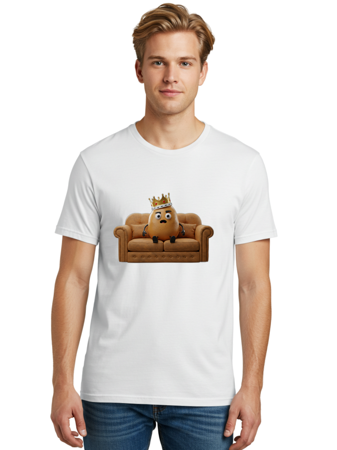 Sad-Potato-King-2 Men'S Graphic Tee, 100% Cotton, Comfortable Casual Summer Wear, Machine Washable, Vintage Camera, Old Camera, Antique Camera, Black Camera, Classic Photography, Photography Equipment, Nostalgic Device, Film Camera, Camera Art Bai339