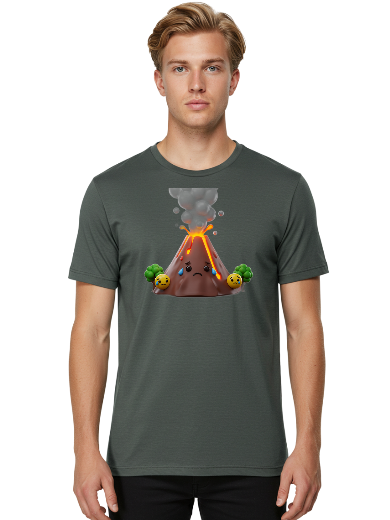 Sad-Volcano-1 Men'S Graphic Tee, 100% Cotton, Comfortable Casual Summer Wear, Machine Washable, Vintage Camera, Old Camera, Antique Camera, Black Camera, Classic Photography, Photography Equipment, Nostalgic Device, Film Camera, Camera Art Bai342