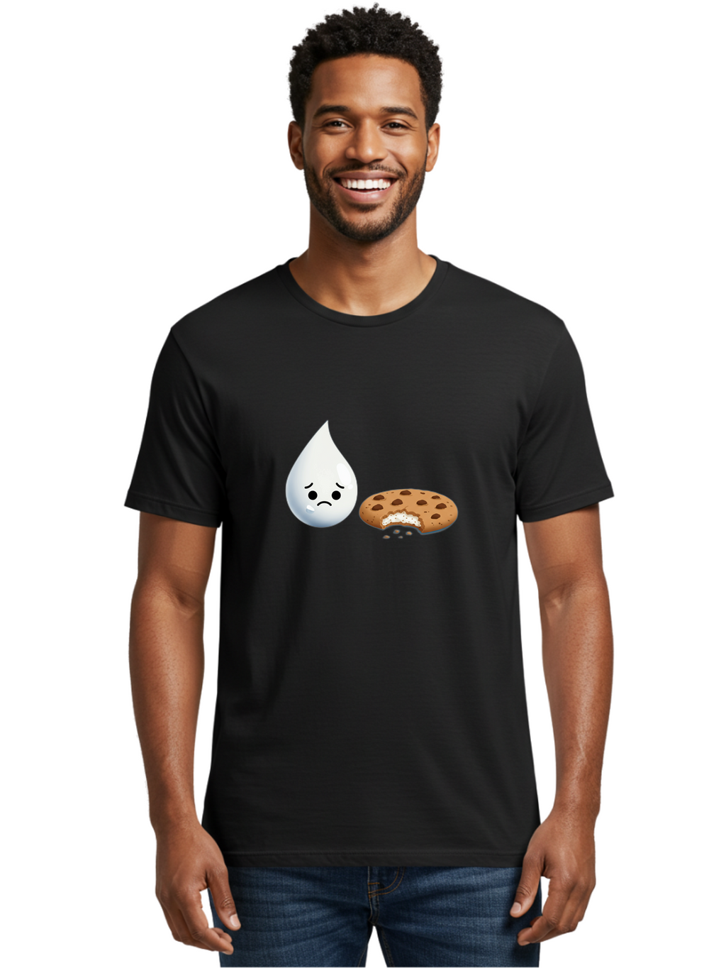 Sad-Water-Droplet-And-Cookie Men'S Graphic Tee, 100% Cotton, Comfortable Casual Summer Wear, Machine Washable, Vintage Camera, Old Camera, Antique Camera, Black Camera, Classic Photography, Photography Equipment, Nostalgic Device, Film Camera, Bai344
