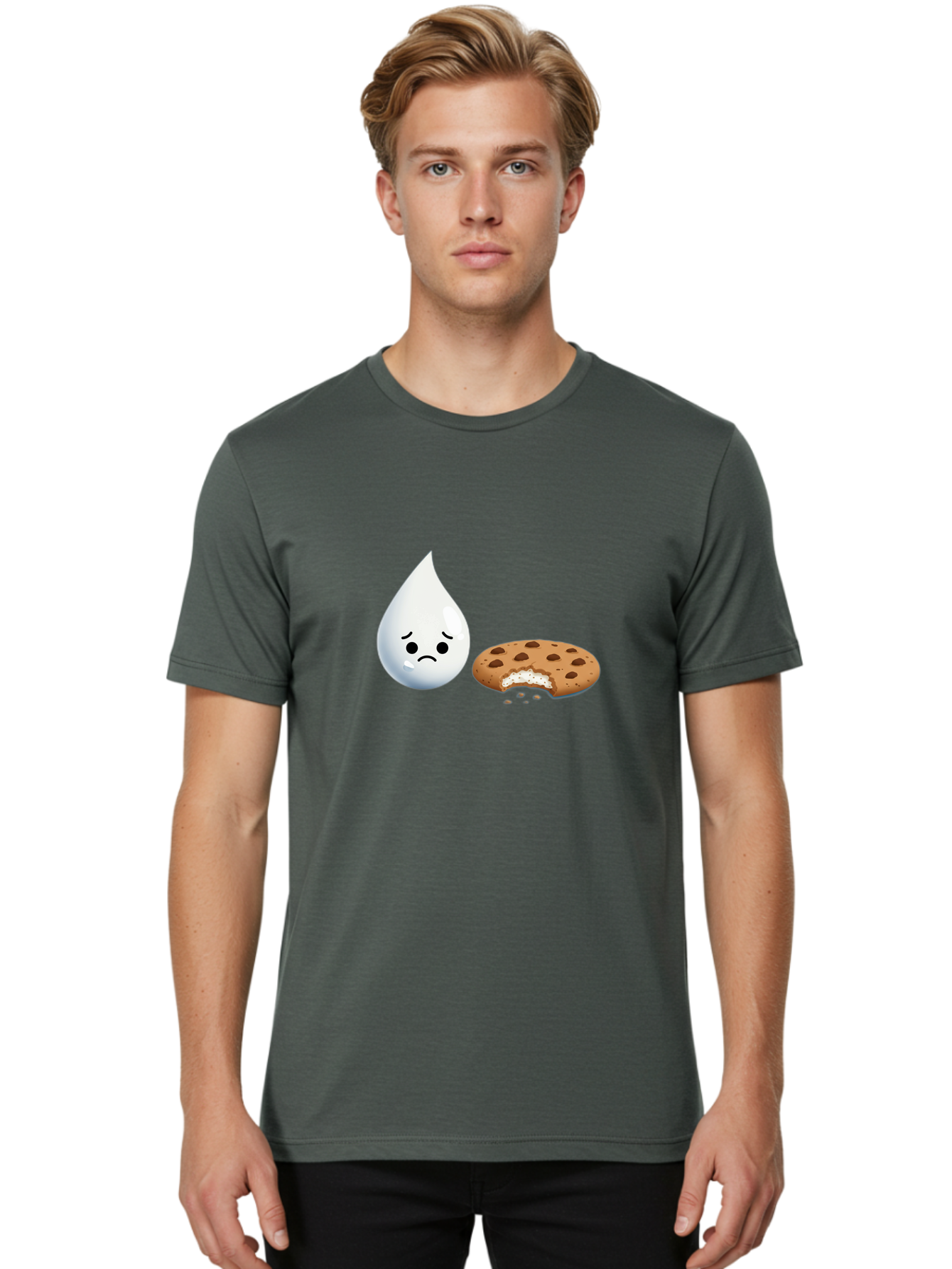Sad-Water-Droplet-And-Cookie Men'S Graphic Tee, 100% Cotton, Comfortable Casual Summer Wear, Machine Washable, Vintage Camera, Old Camera, Antique Camera, Black Camera, Classic Photography, Photography Equipment, Nostalgic Device, Film Camera, Bai344