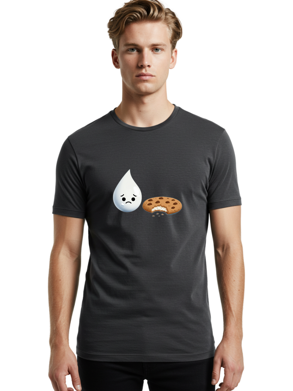 Sad-Water-Droplet-And-Cookie Men'S Graphic Tee, 100% Cotton, Comfortable Casual Summer Wear, Machine Washable, Vintage Camera, Old Camera, Antique Camera, Black Camera, Classic Photography, Photography Equipment, Nostalgic Device, Film Camera, Bai344