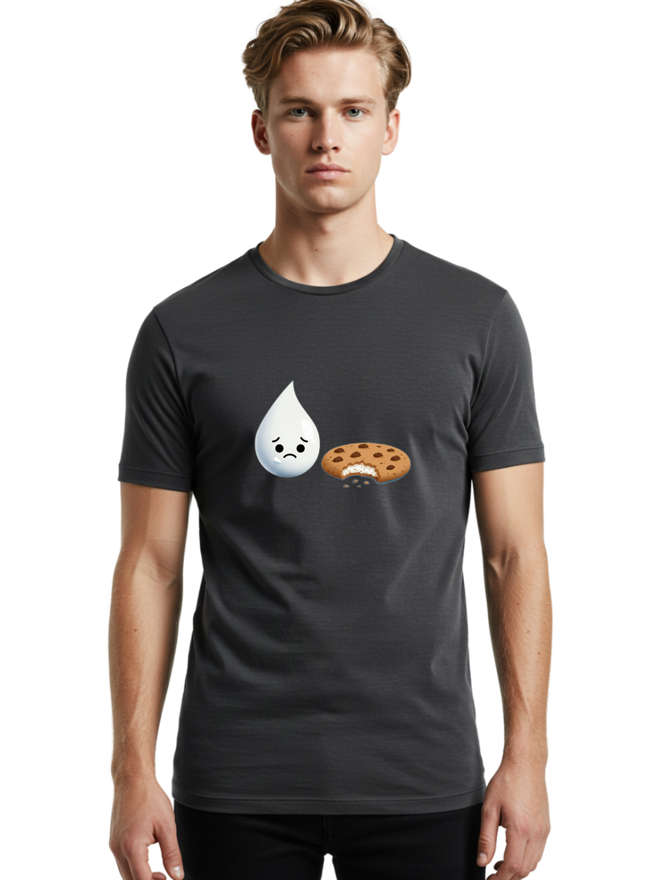 Sad-Water-Droplet-And-Cookie Men'S Graphic Tee, 100% Cotton, Comfortable Casual Summer Wear, Machine Washable, Vintage Camera, Old Camera, Antique Camera, Black Camera, Classic Photography, Photography Equipment, Nostalgic Device, Film Camera, Bai344