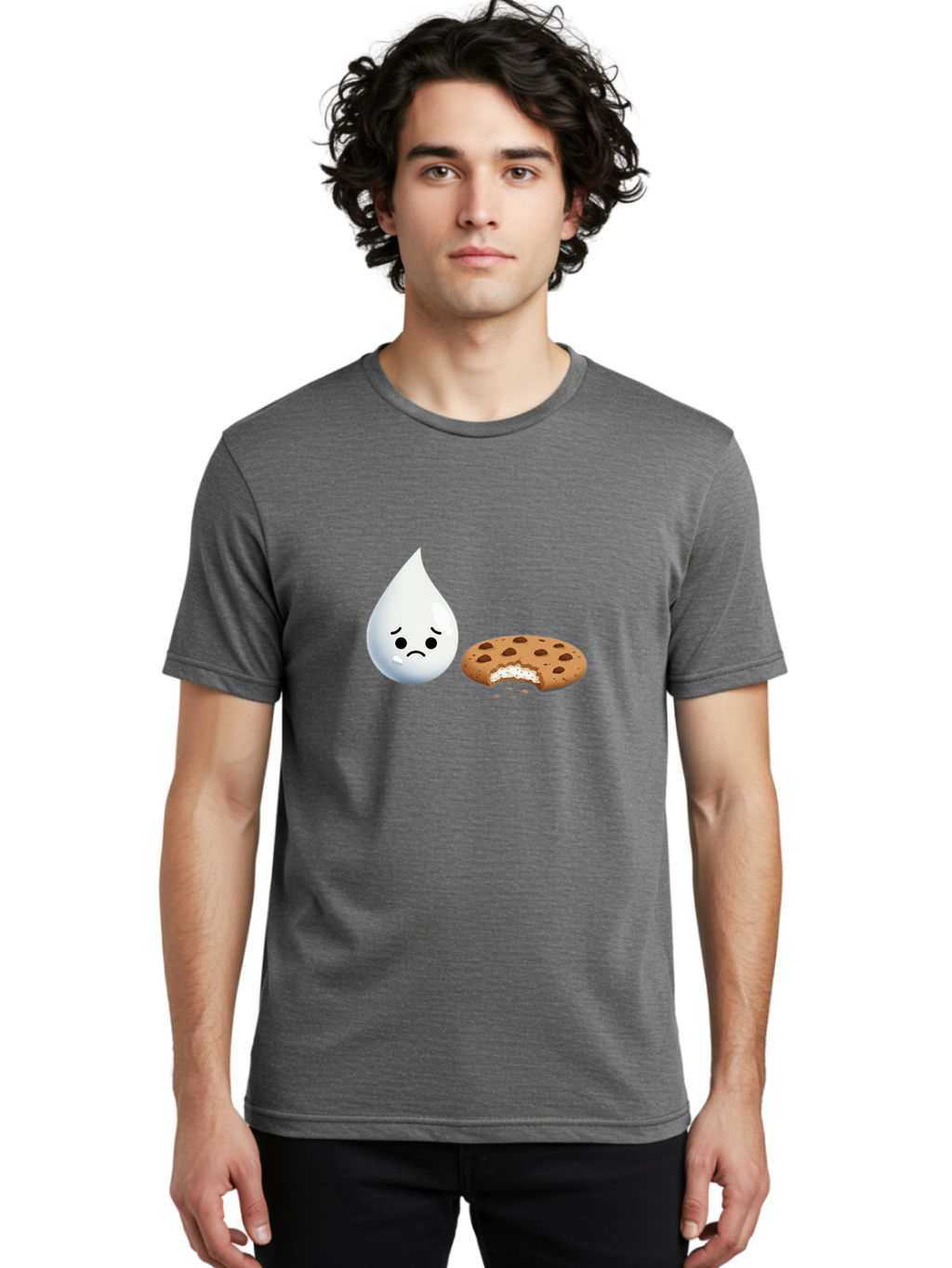 Sad-Water-Droplet-And-Cookie Men'S Graphic Tee, 100% Cotton, Comfortable Casual Summer Wear, Machine Washable, Vintage Camera, Old Camera, Antique Camera, Black Camera, Classic Photography, Photography Equipment, Nostalgic Device, Film Camera, Bai344