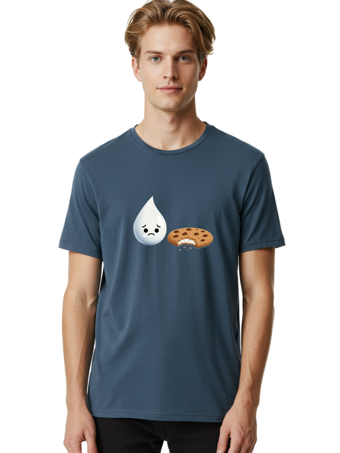 Sad-Water-Droplet-And-Cookie Men'S Graphic Tee, 100% Cotton, Comfortable Casual Summer Wear, Machine Washable, Vintage Camera, Old Camera, Antique Camera, Black Camera, Classic Photography, Photography Equipment, Nostalgic Device, Film Camera, Bai344