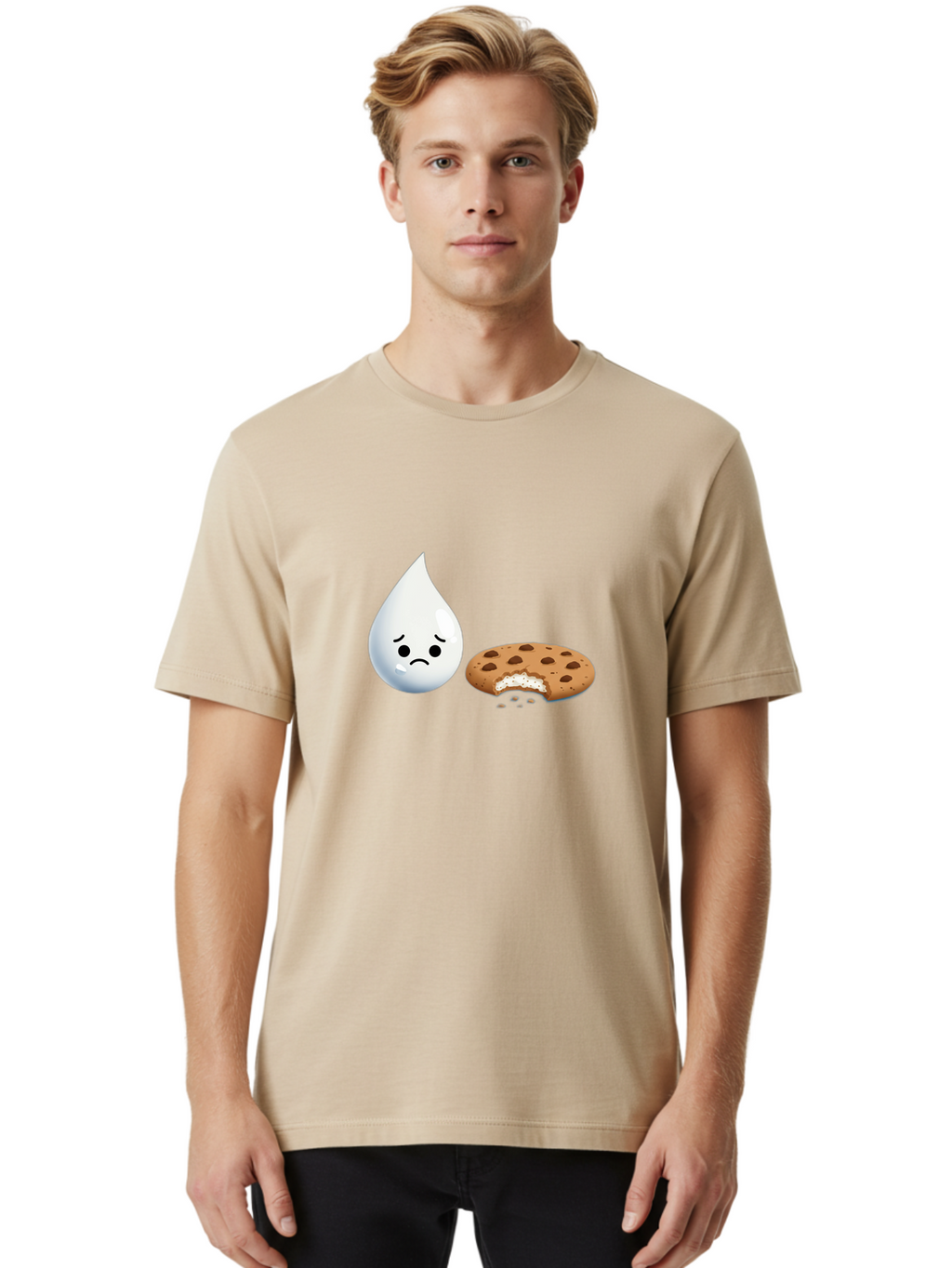 Sad-Water-Droplet-And-Cookie Men'S Graphic Tee, 100% Cotton, Comfortable Casual Summer Wear, Machine Washable, Vintage Camera, Old Camera, Antique Camera, Black Camera, Classic Photography, Photography Equipment, Nostalgic Device, Film Camera, Bai344