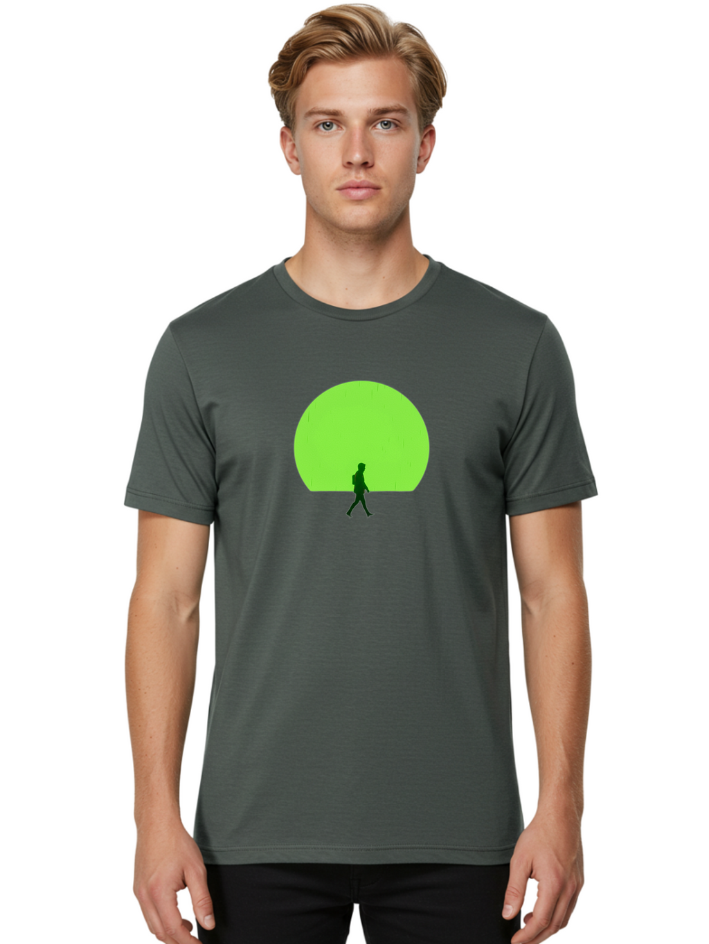 Silhouette-Walking-1 Men'S Graphic Tee, 100% Cotton, Comfortable Casual Summer Wear, Machine Washable, Vintage Camera, Old Camera, Antique Camera, Black Camera, Classic Photography, Photography Equipment, Nostalgic Device, Film Camera, Bai356