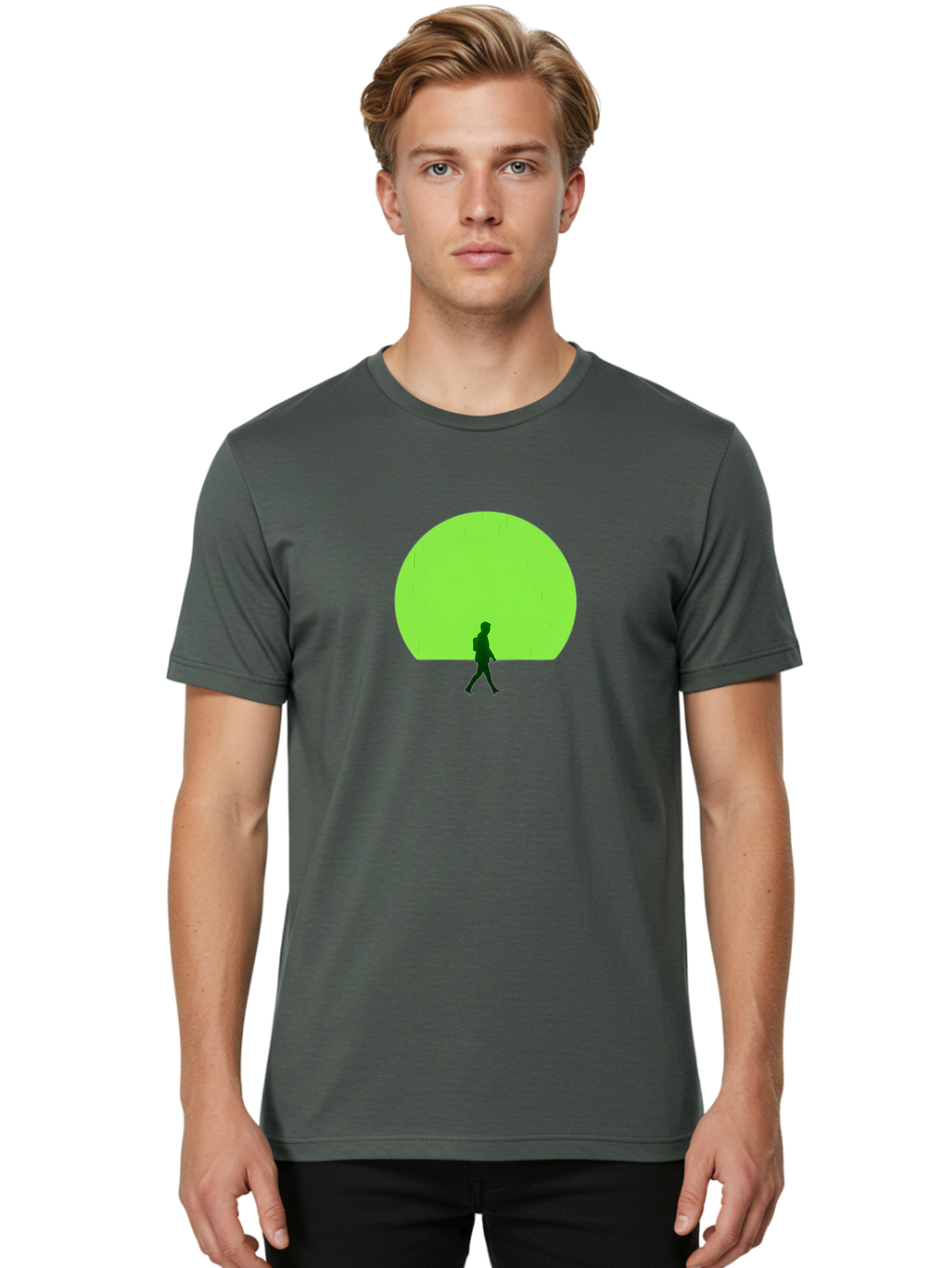Silhouette-Walking-1 Men'S Graphic Tee, 100% Cotton, Comfortable Casual Summer Wear, Machine Washable, Vintage Camera, Old Camera, Antique Camera, Black Camera, Classic Photography, Photography Equipment, Nostalgic Device, Film Camera, Bai356