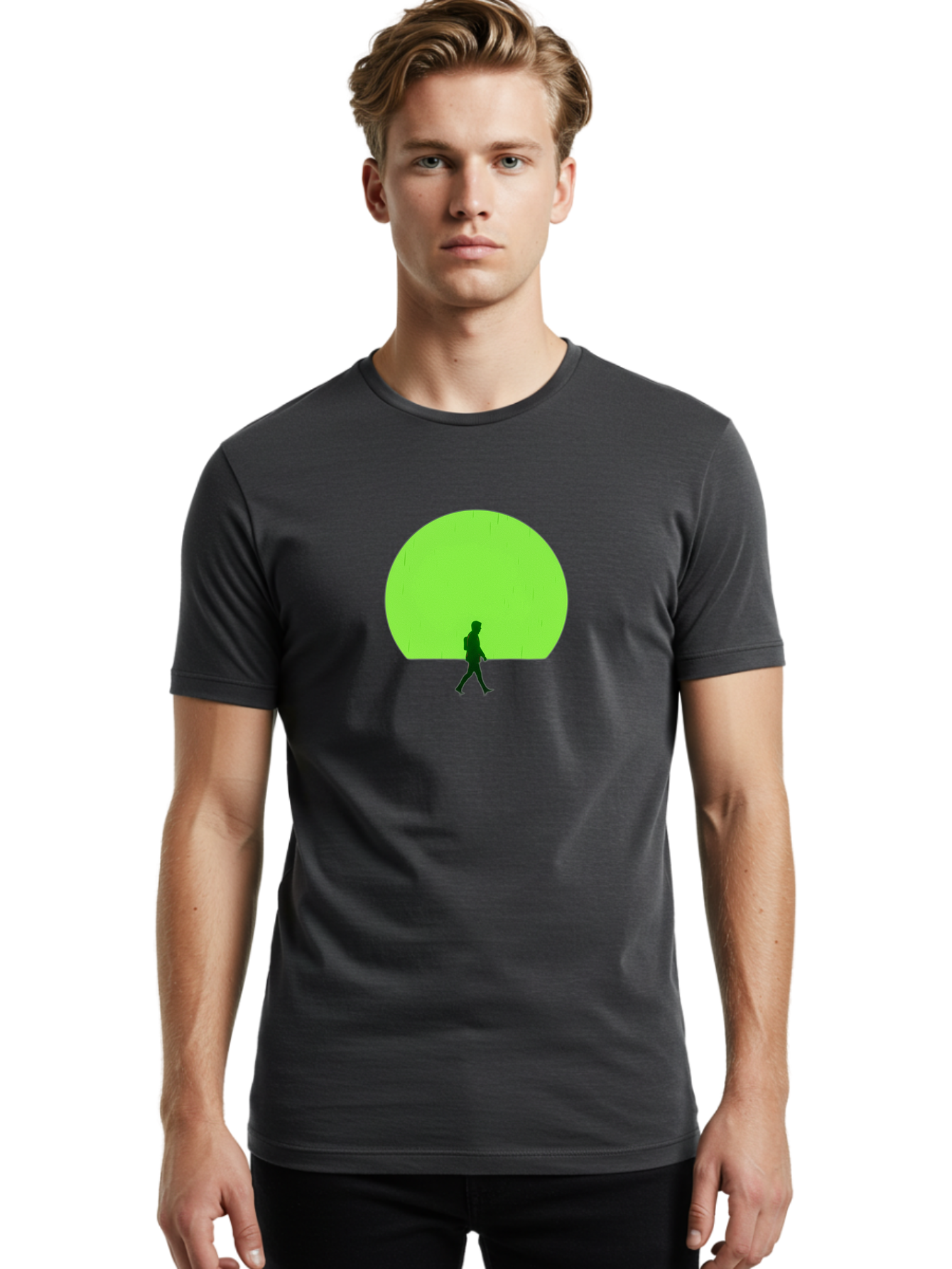 Silhouette-Walking-1 Men'S Graphic Tee, 100% Cotton, Comfortable Casual Summer Wear, Machine Washable, Vintage Camera, Old Camera, Antique Camera, Black Camera, Classic Photography, Photography Equipment, Nostalgic Device, Film Camera, Bai356