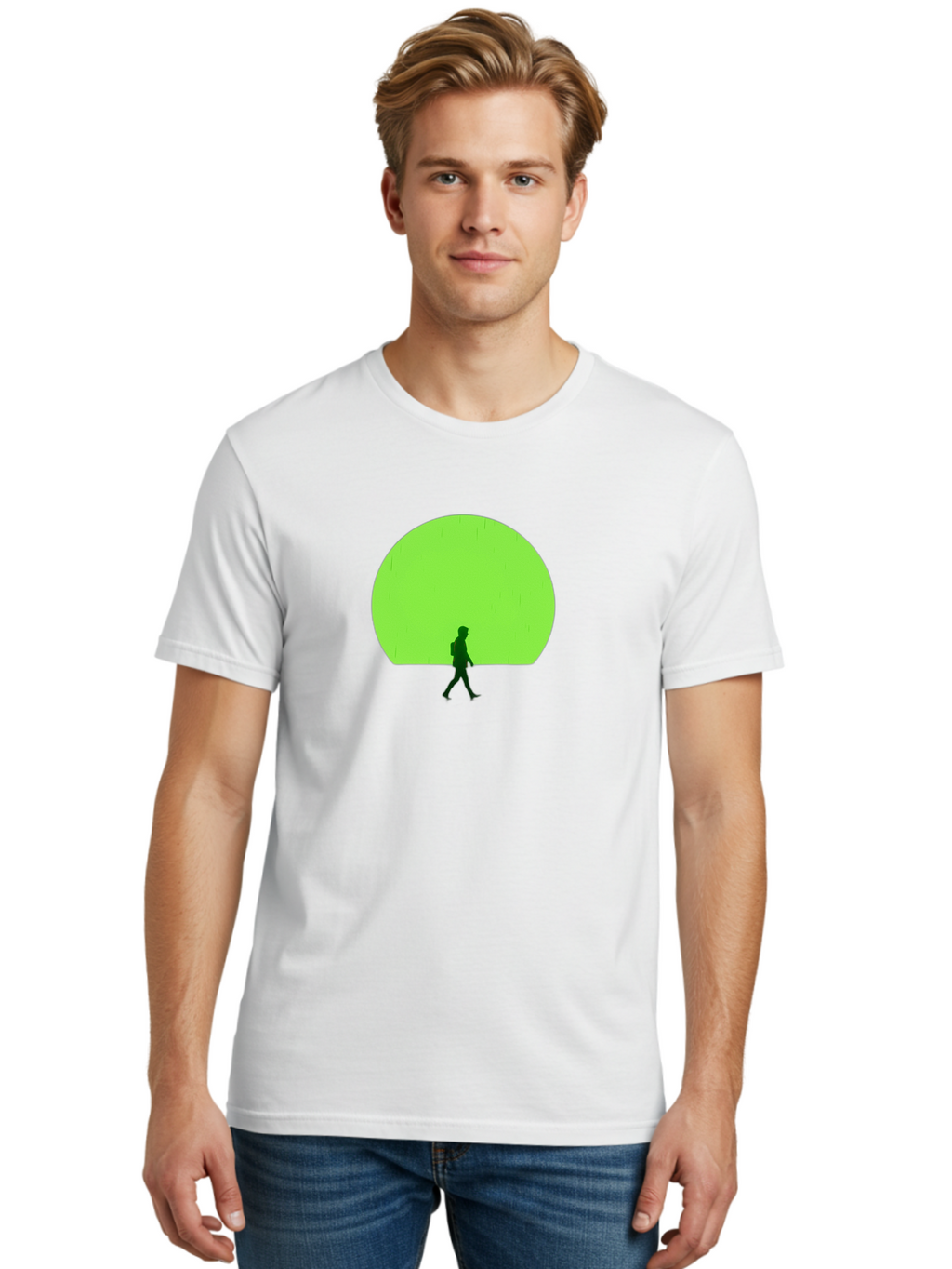 Silhouette-Walking-1 Men'S Graphic Tee, 100% Cotton, Comfortable Casual Summer Wear, Machine Washable, Vintage Camera, Old Camera, Antique Camera, Black Camera, Classic Photography, Photography Equipment, Nostalgic Device, Film Camera, Bai356