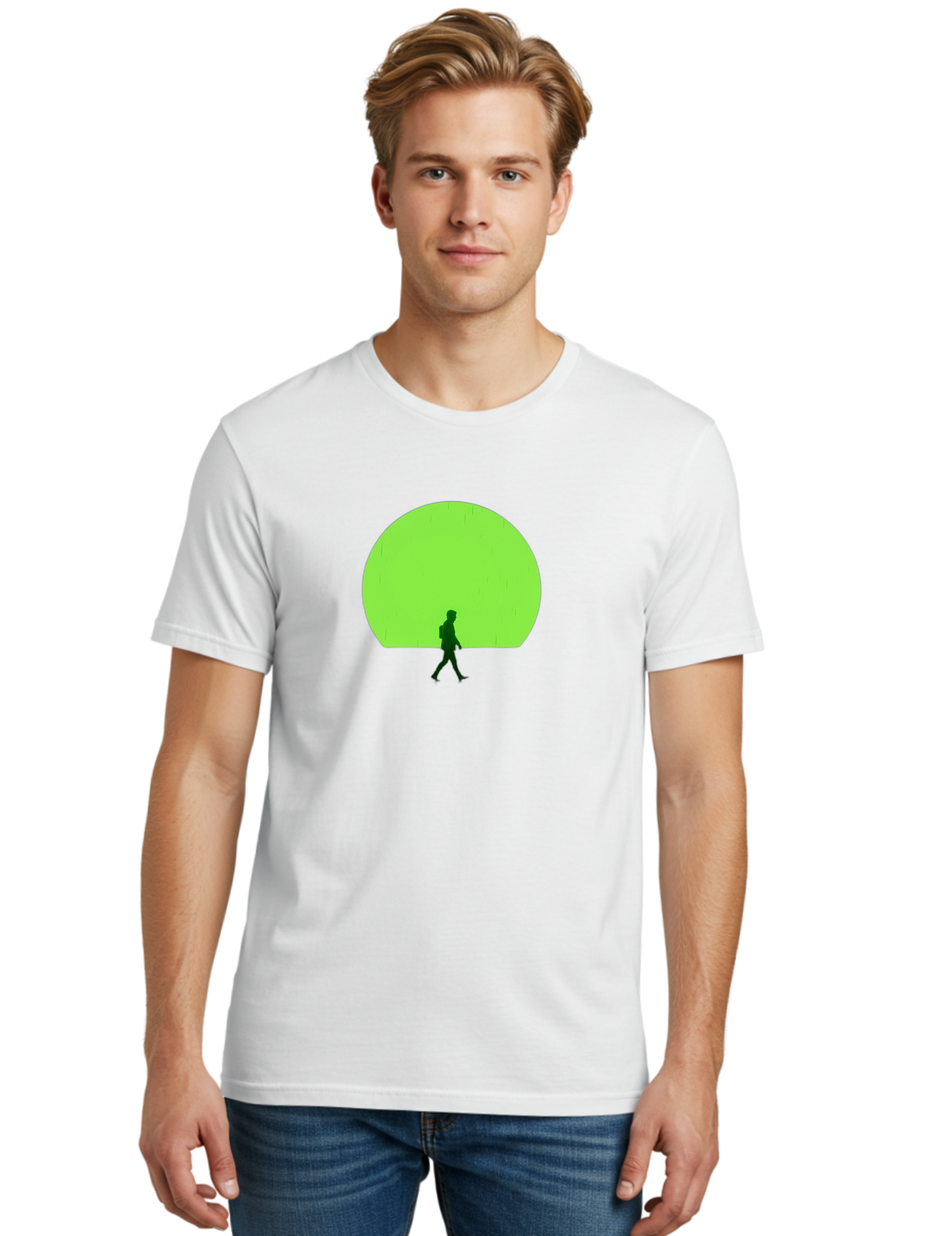 Silhouette-Walking-1 Men'S Graphic Tee, 100% Cotton, Comfortable Casual Summer Wear, Machine Washable, Vintage Camera, Old Camera, Antique Camera, Black Camera, Classic Photography, Photography Equipment, Nostalgic Device, Film Camera, Bai356