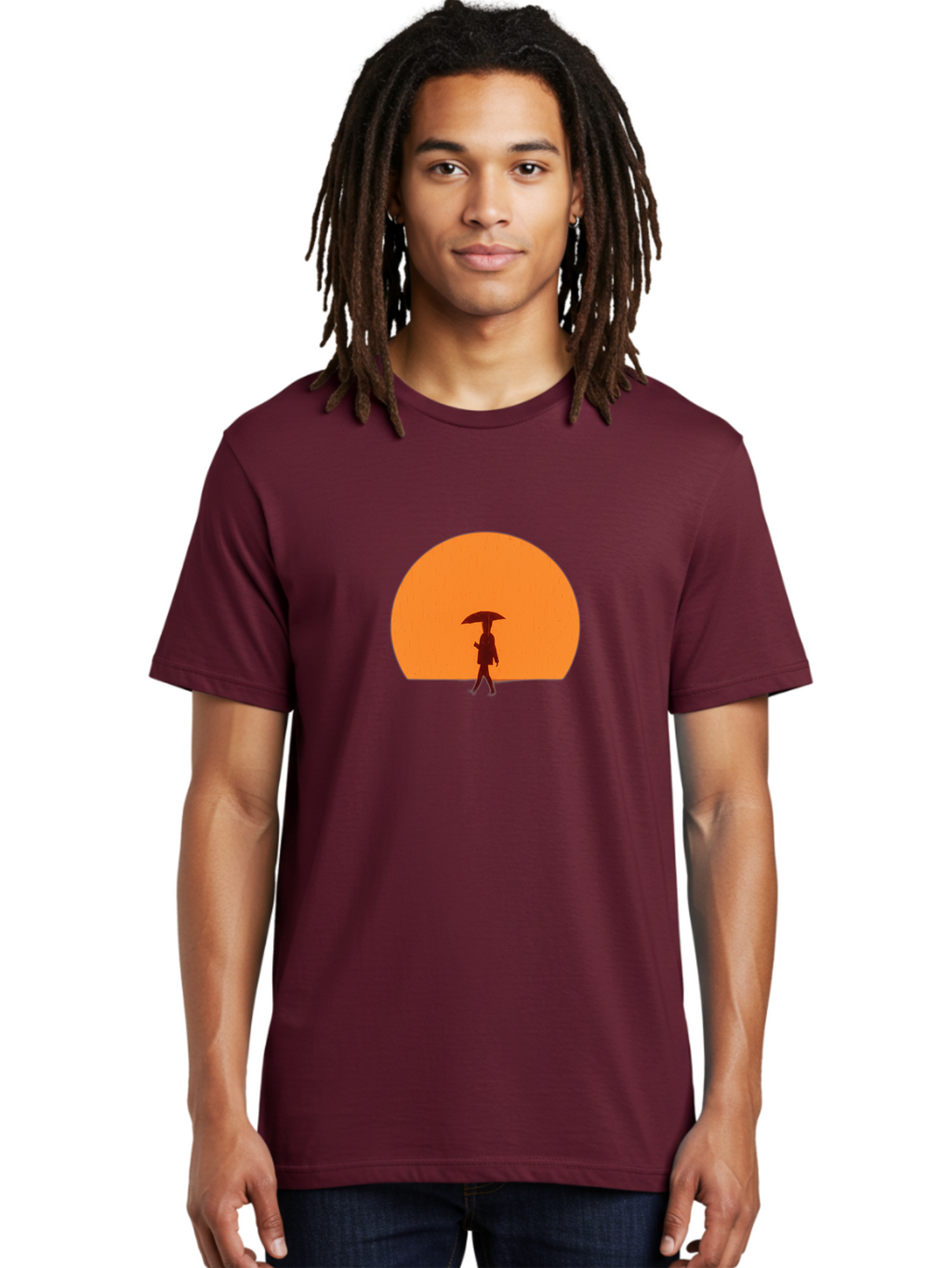 Silhouette-With-Umbrella Men'S Graphic Tee, 100% Cotton, Comfortable Casual Summer Wear, Machine Washable, Vintage Camera, Old Camera, Antique Camera, Black Camera, Classic Photography, Photography Equipment, Nostalgic Device, Film Camera, Bai359