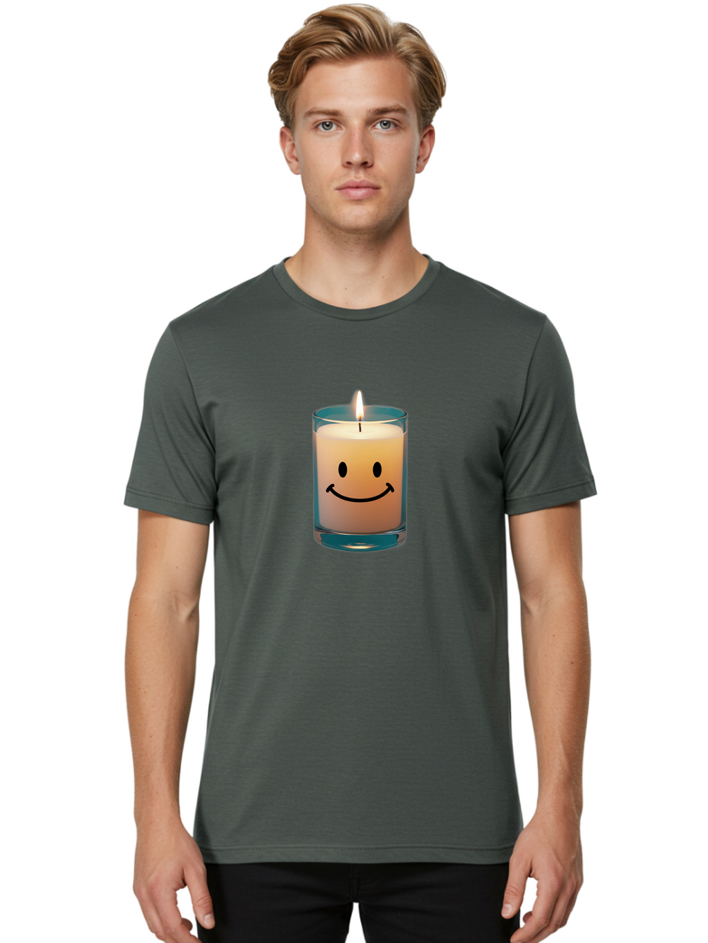 Smiley-Candle-1 Men'S Graphic Tee, 100% Cotton, Comfortable Casual Summer Wear, Machine Washable, Vintage Camera, Old Camera, Antique Camera, Black Camera, Classic Photography, Photography Equipment, Nostalgic Device, Film Camera, Camera Art Bai367