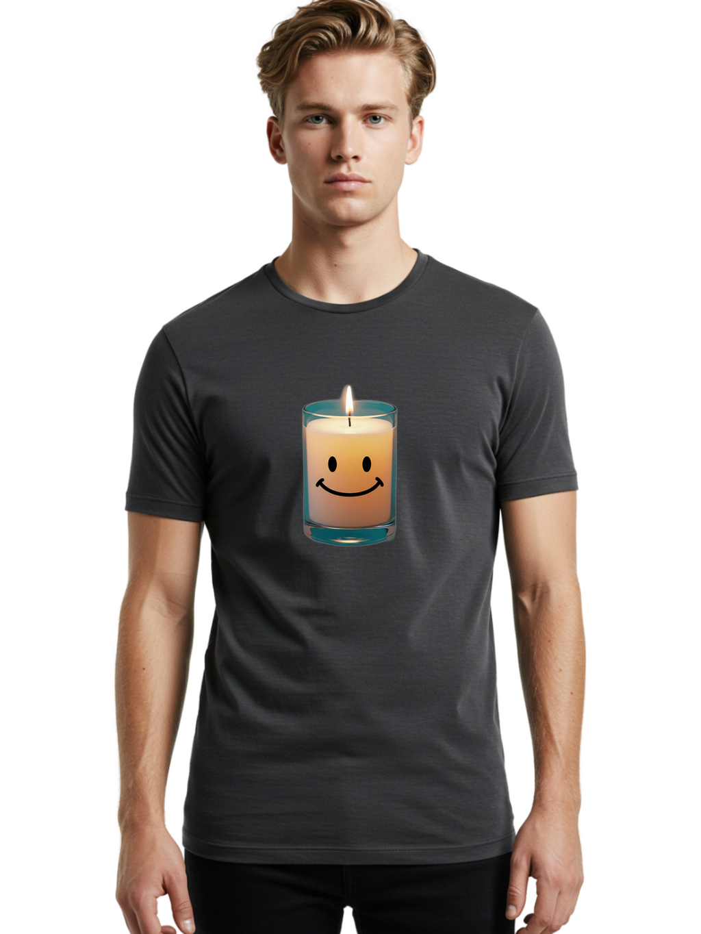 Smiley-Candle-1 Men'S Graphic Tee, 100% Cotton, Comfortable Casual Summer Wear, Machine Washable, Vintage Camera, Old Camera, Antique Camera, Black Camera, Classic Photography, Photography Equipment, Nostalgic Device, Film Camera, Camera Art Bai367