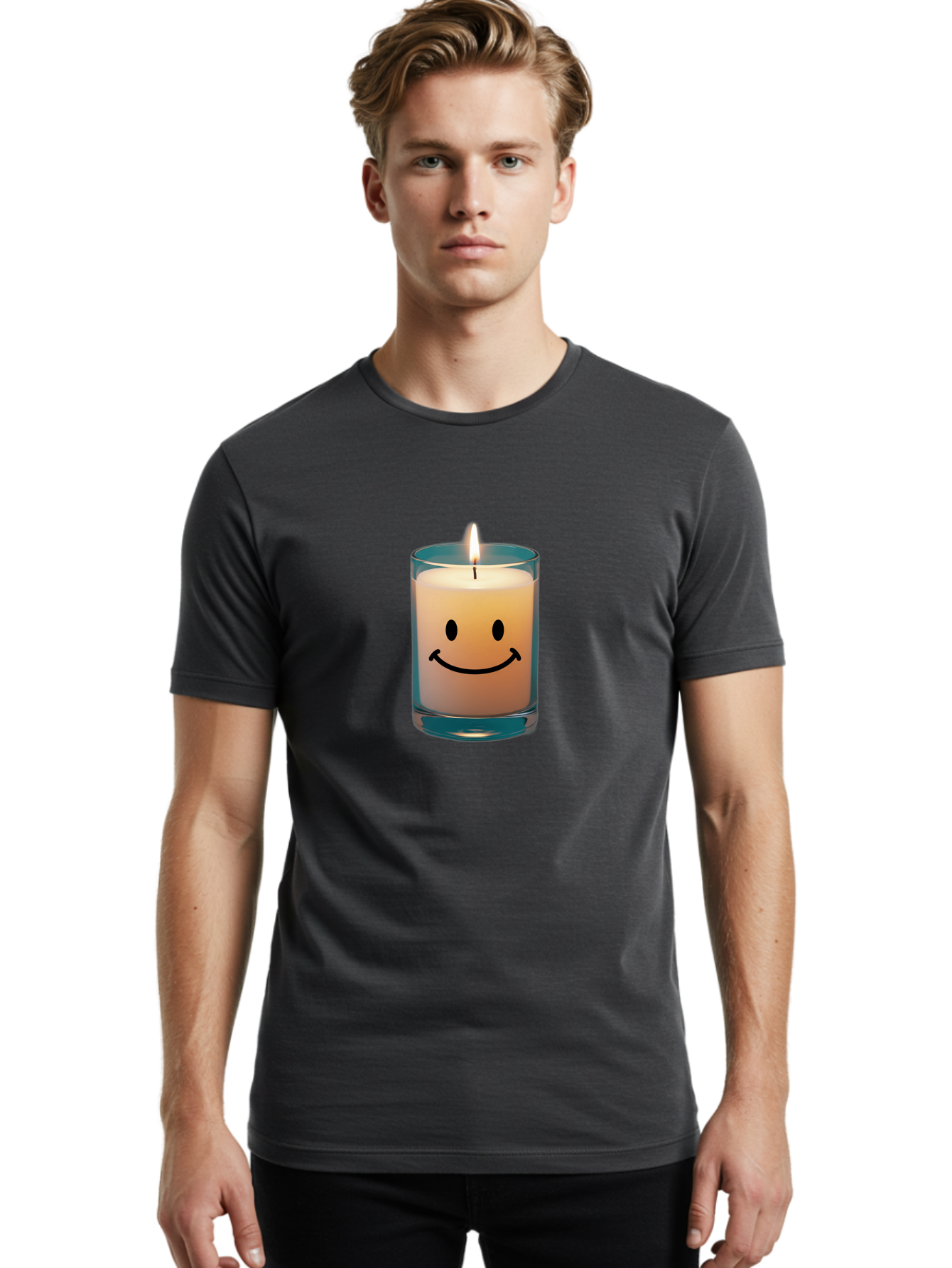Smiley-Candle-1 Men'S Graphic Tee, 100% Cotton, Comfortable Casual Summer Wear, Machine Washable, Vintage Camera, Old Camera, Antique Camera, Black Camera, Classic Photography, Photography Equipment, Nostalgic Device, Film Camera, Camera Art Bai367