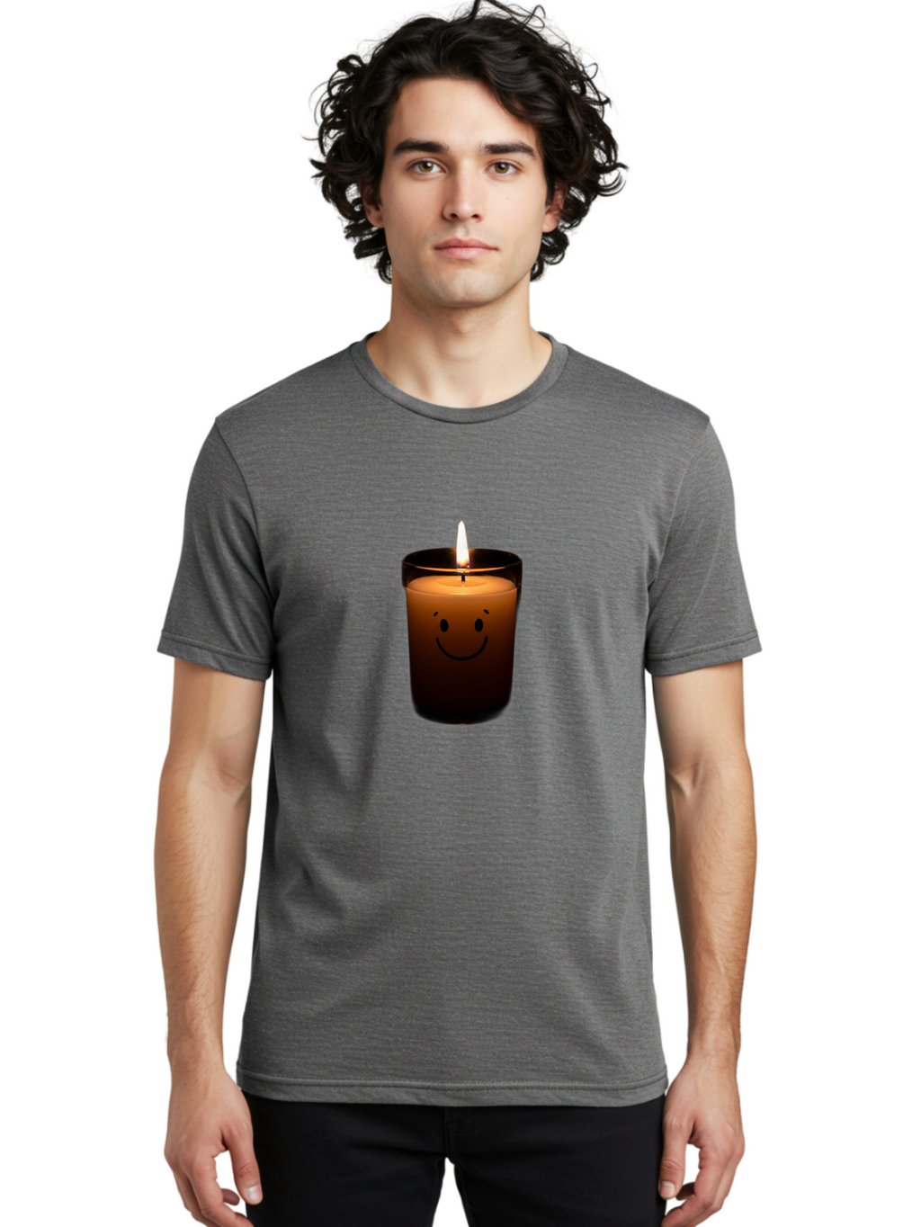 Smiley-Candle-2 Men'S Graphic Tee, 100% Cotton, Comfortable Casual Summer Wear, Machine Washable, Vintage Camera, Old Camera, Antique Camera, Black Camera, Classic Photography, Photography Equipment, Nostalgic Device, Film Camera, Camera Art Bai368