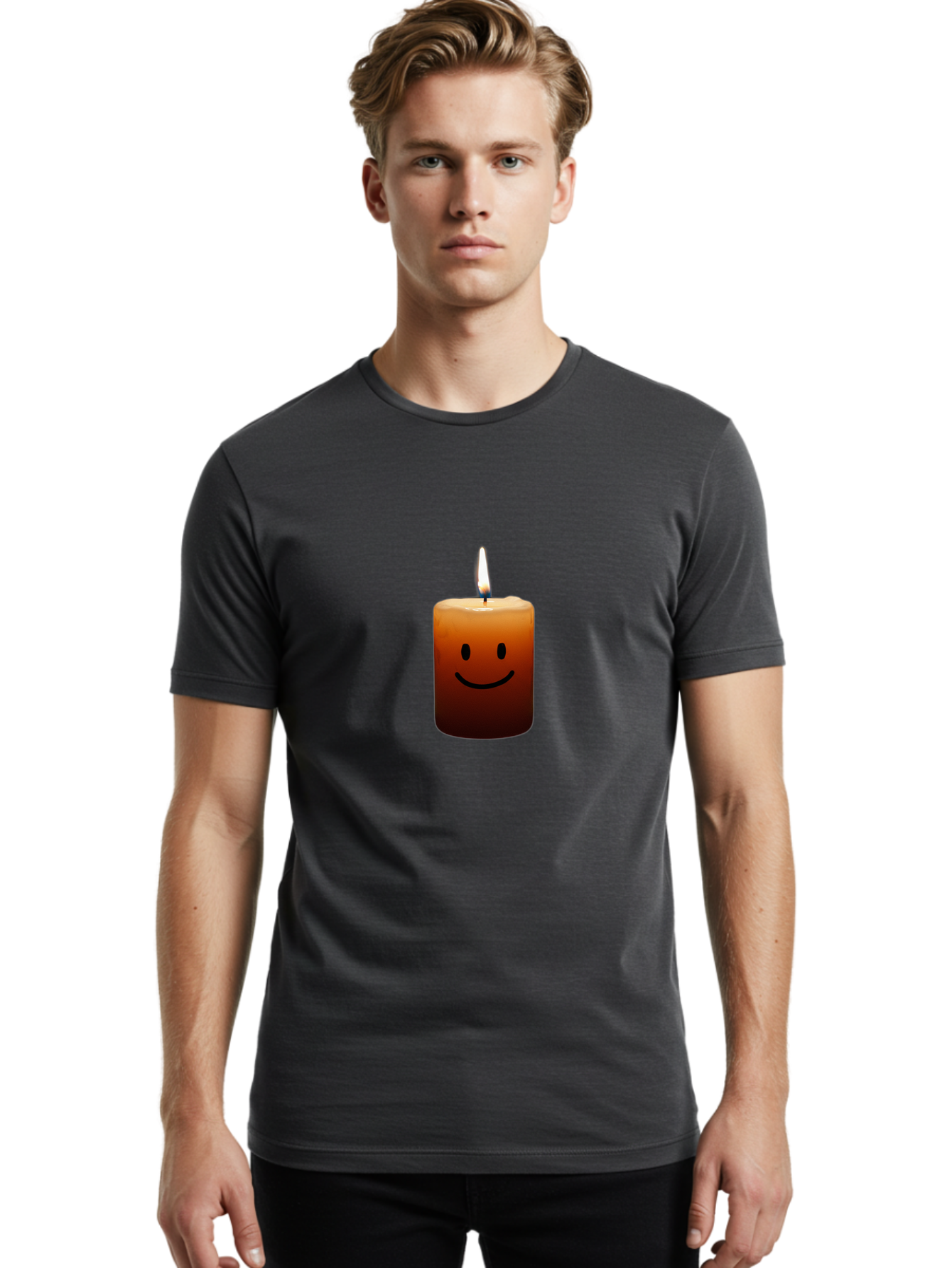 Smiley-Candle-3 Men'S Graphic Tee, 100% Cotton, Comfortable Casual Summer Wear, Machine Washable, Vintage Camera, Old Camera, Antique Camera, Black Camera, Classic Photography, Photography Equipment, Nostalgic Device, Film Camera, Camera Art Bai369