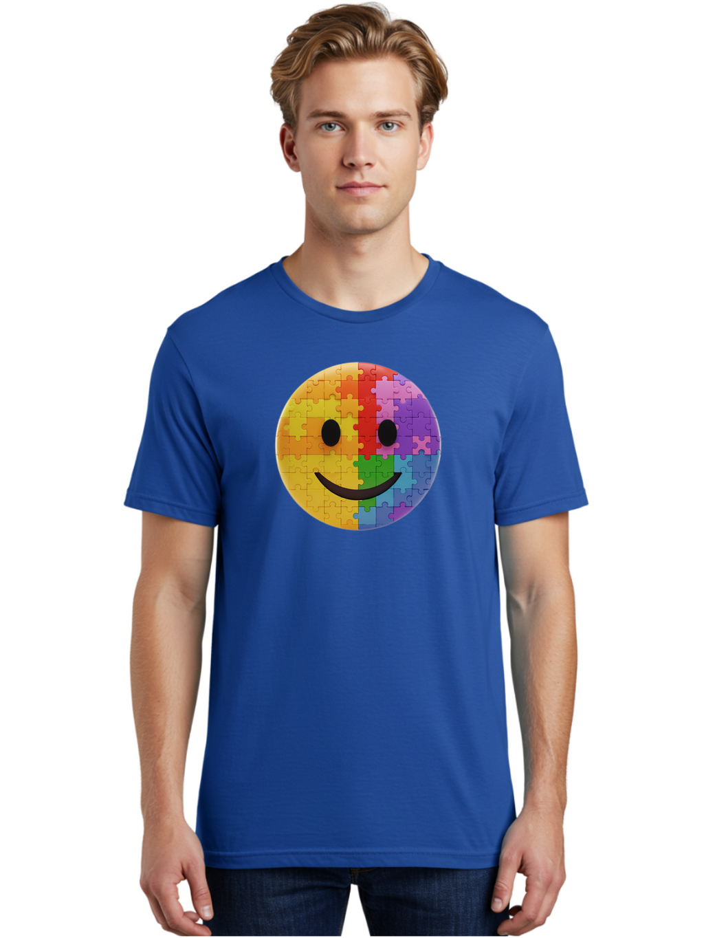 Smiley-Face-Jigsaw Men'S Graphic Tee, 100% Cotton, Comfortable Casual Summer Wear, Machine Washable, Vintage Camera, Old Camera, Antique Camera, Black Camera, Classic Photography, Photography Equipment, Nostalgic Device, Film Camera, Bai373