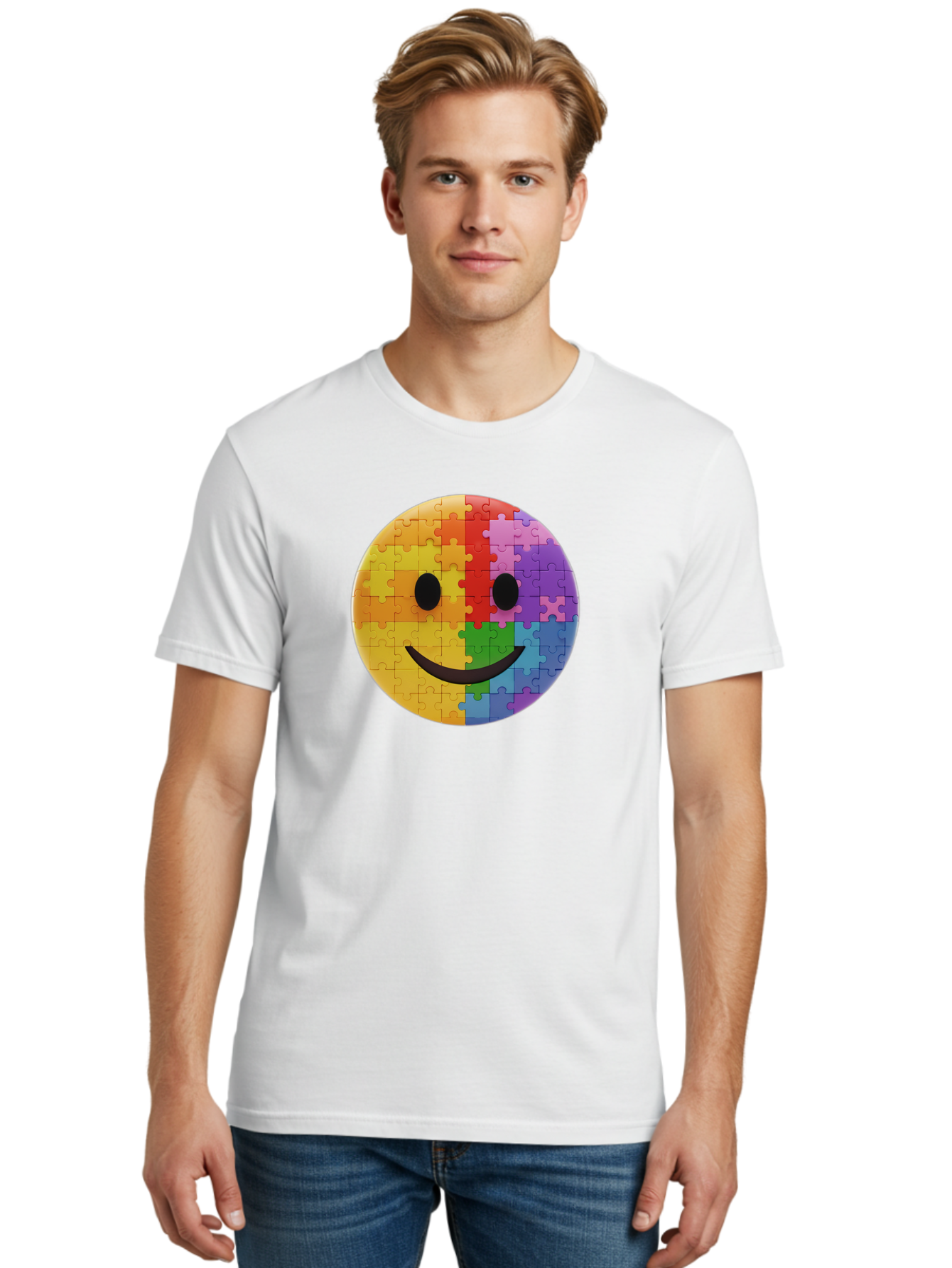 Smiley-Face-Jigsaw Men'S Graphic Tee, 100% Cotton, Comfortable Casual Summer Wear, Machine Washable, Vintage Camera, Old Camera, Antique Camera, Black Camera, Classic Photography, Photography Equipment, Nostalgic Device, Film Camera, Bai373