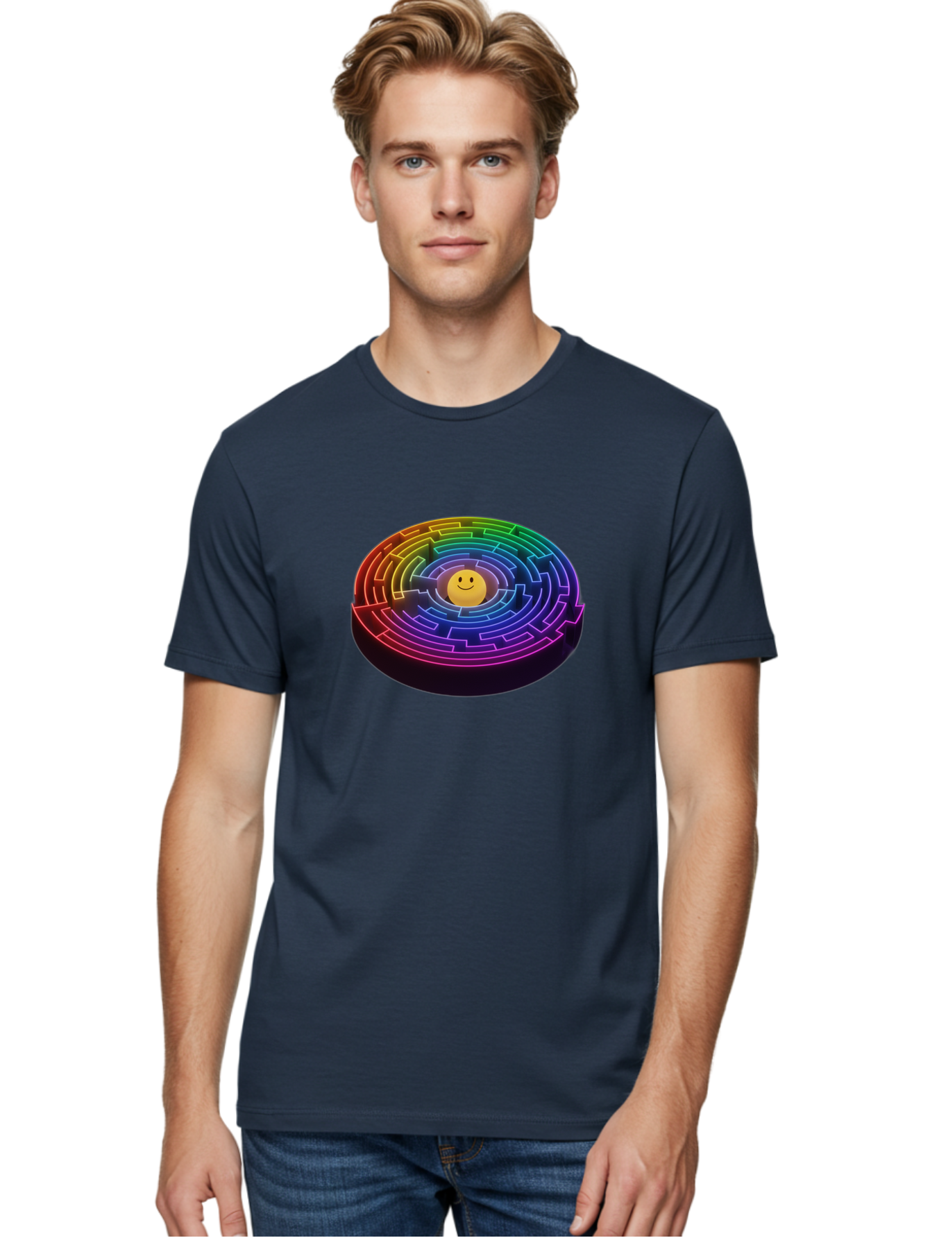 Smiley-Face-Labyrinth Men'S Graphic Tee, 100% Cotton, Comfortable Casual Summer Wear, Machine Washable, Vintage Camera, Old Camera, Antique Camera, Black Camera, Classic Photography, Photography Equipment, Nostalgic Device, Film Camera, Bai374