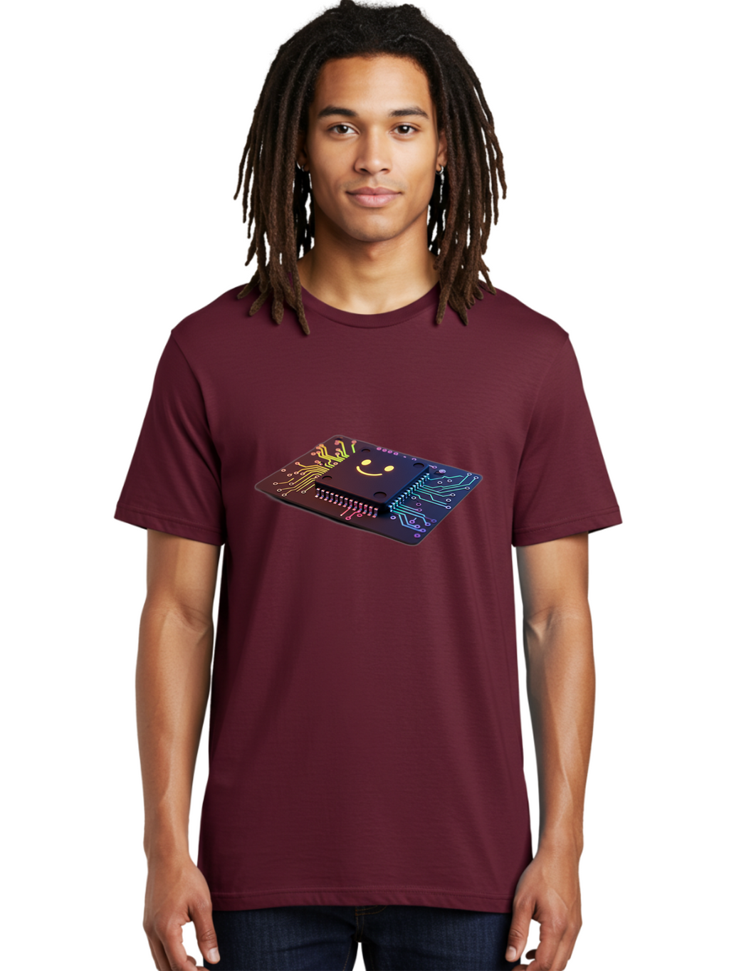 Smiley-Microchip Men'S Graphic Tee, 100% Cotton, Comfortable Casual Summer Wear, Machine Washable, Vintage Camera, Old Camera, Antique Camera, Black Camera, Classic Photography, Photography Equipment, Nostalgic Device, Film Camera, Camera Art Bai376